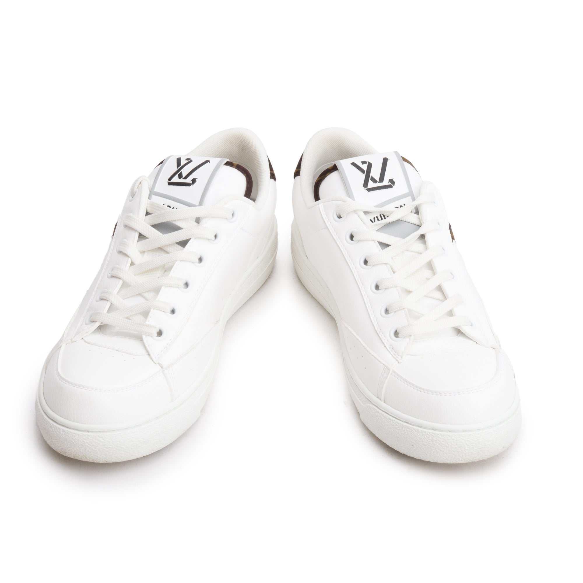 Louis Vuitton 2022 White Calfskin Leather Charlie Trainer Sneakers, Size 38 w/ Box