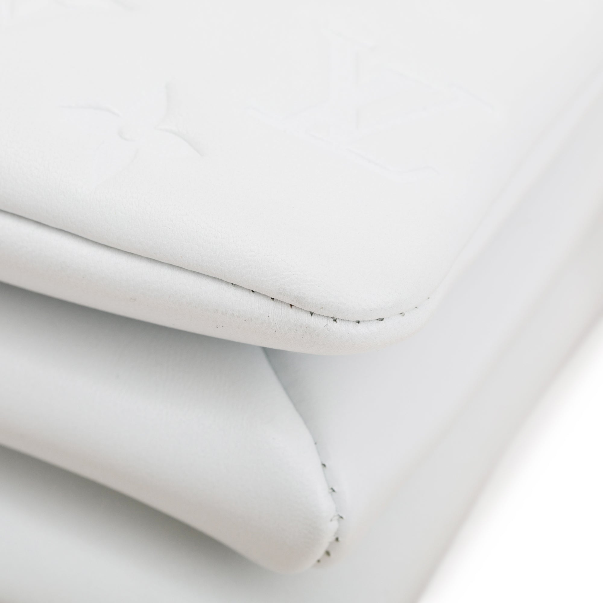 Louis Vuitton 2022 White Monogram Embossed Lambskin Leather Coussin BB