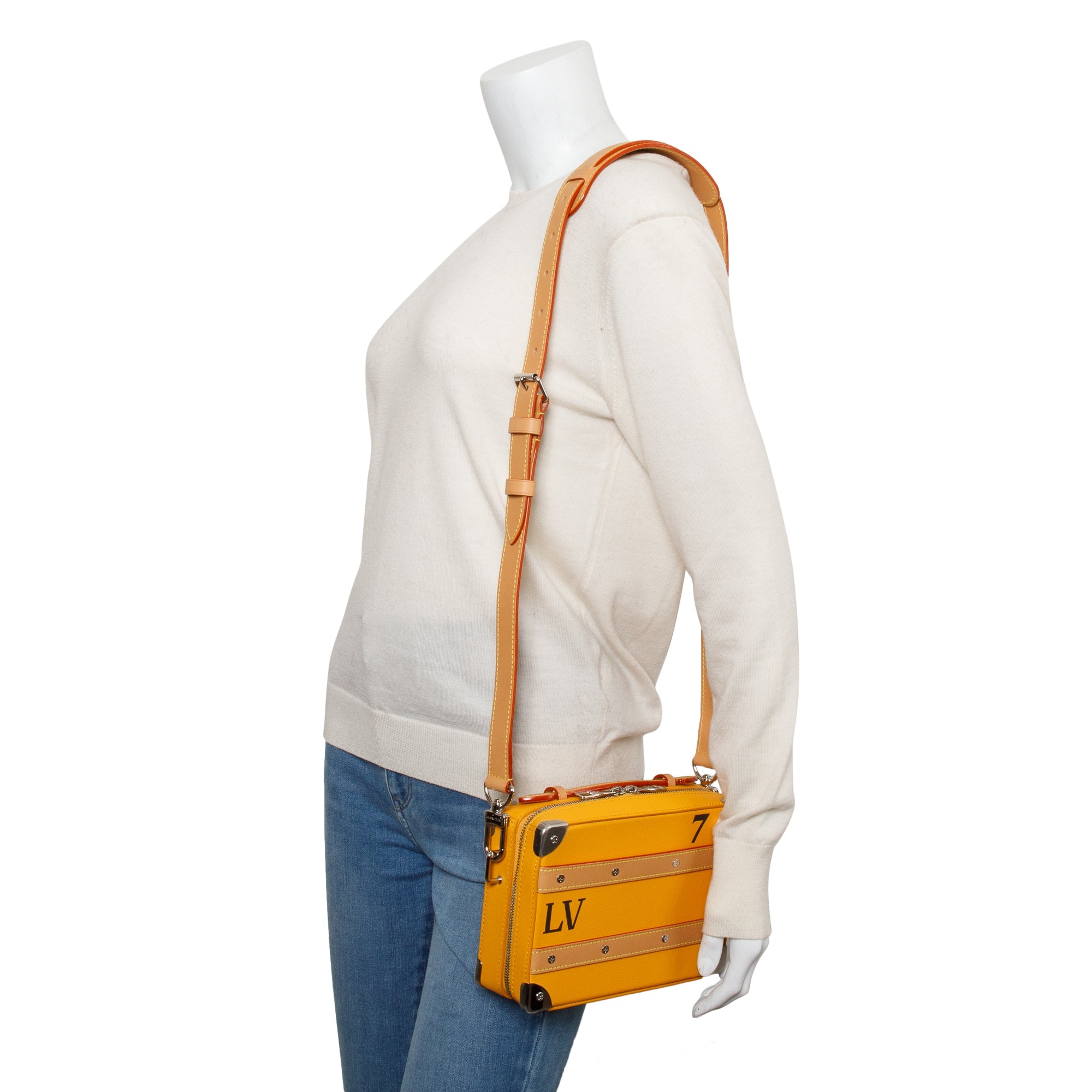 Louis Vuitton 2022 Yellow Leather Handle Soft Trunk Bag w/ Box