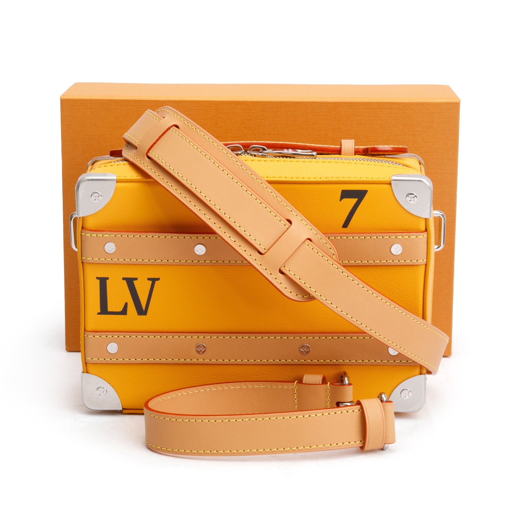 Louis Vuitton 2022 Yellow Leather Handle Soft Trunk Bag w/ Box