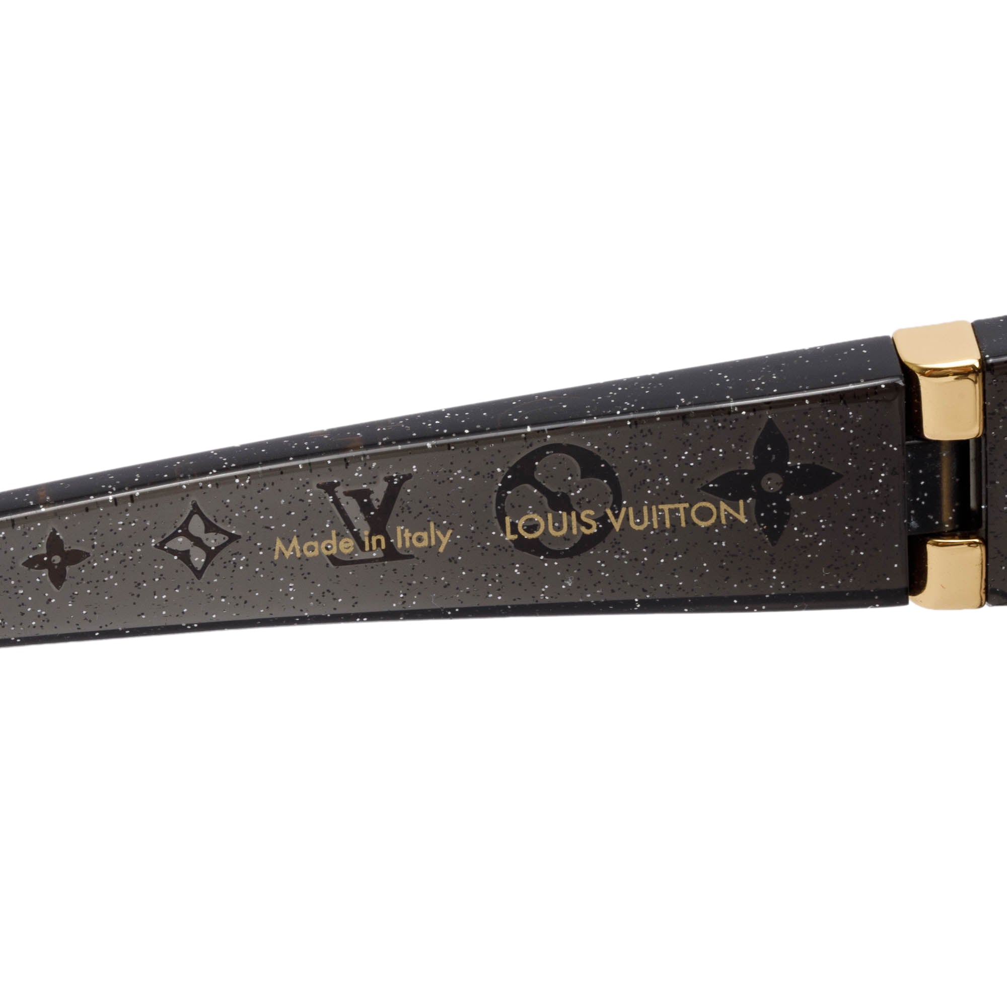 Louis Vuitton 2022 Z1855W Black Glitter Acetate Obsession GM Sunglasses w/ Case & Receipt