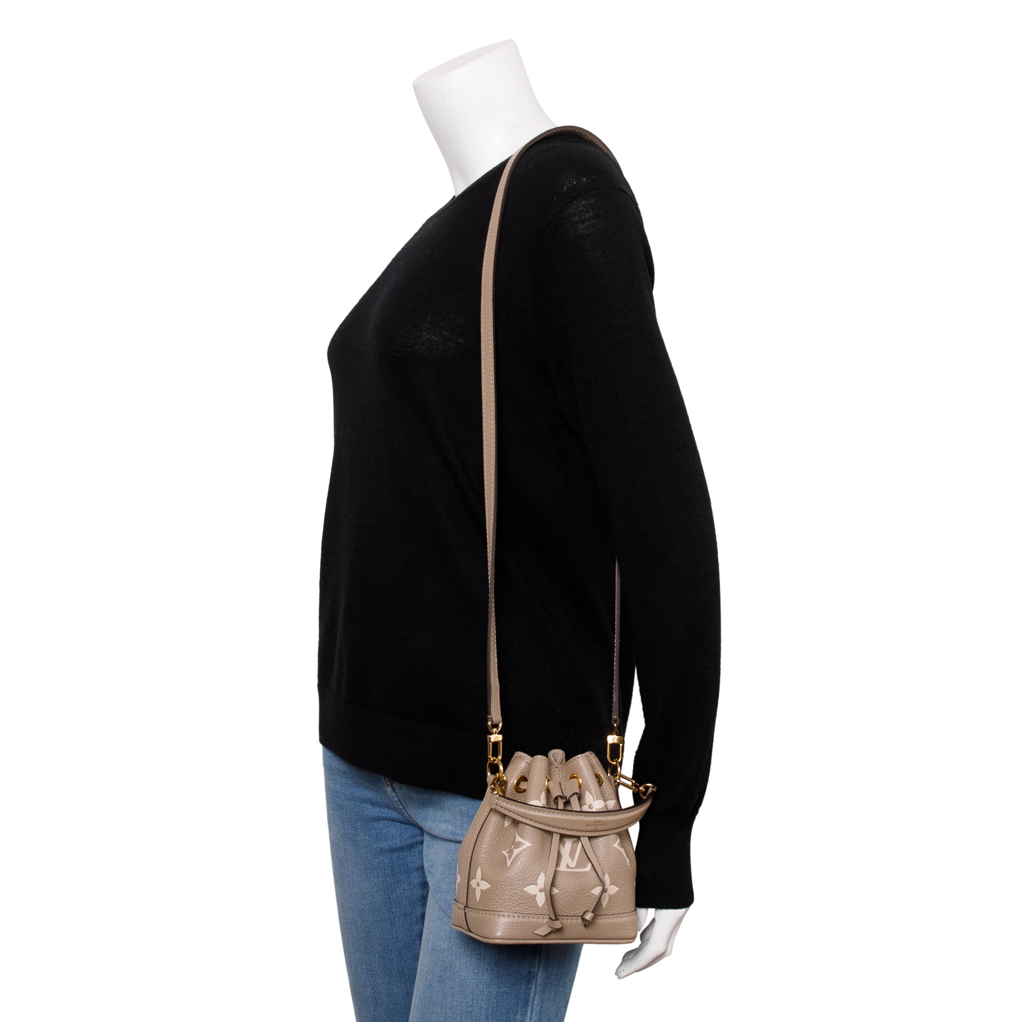 Louis Vuitton 2023 Bicolor Monogram Empreinte Nano Noe w/ Strap, Box & Receipt