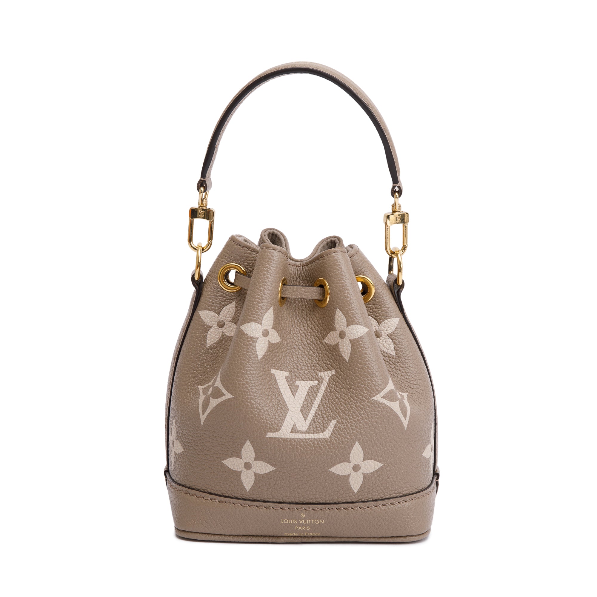 Louis Vuitton 2023 Bicolor Monogram Empreinte Nano Noe w/ Strap, Box & Receipt