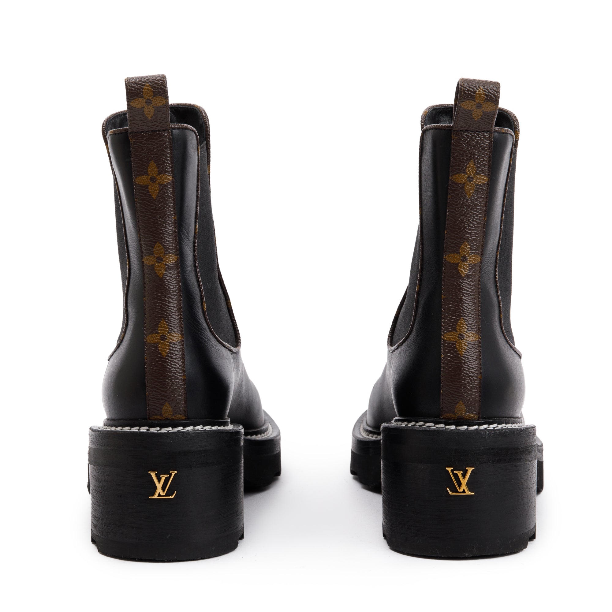 Louis Vuitton 2023 Black Calfskin Leather Beaubourg Ankle Boots, Size 9 w/ Receipt