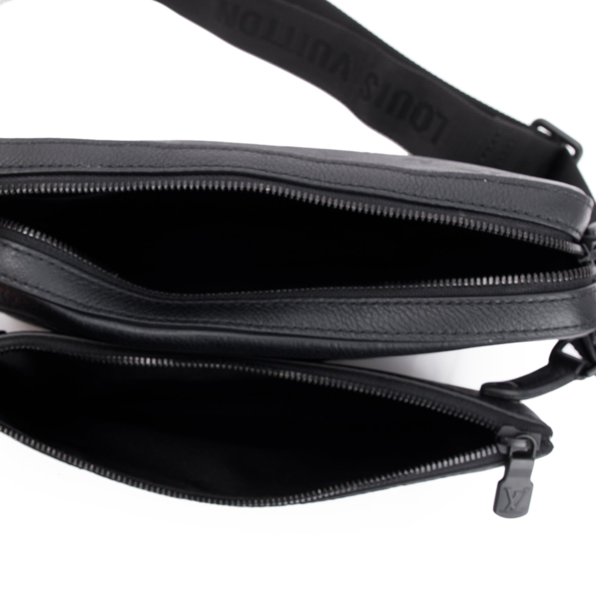 Louis Vuitton 2023 Black Calfskin Leather Monogram Shadow Trio Messenger w/ Box & Receipt