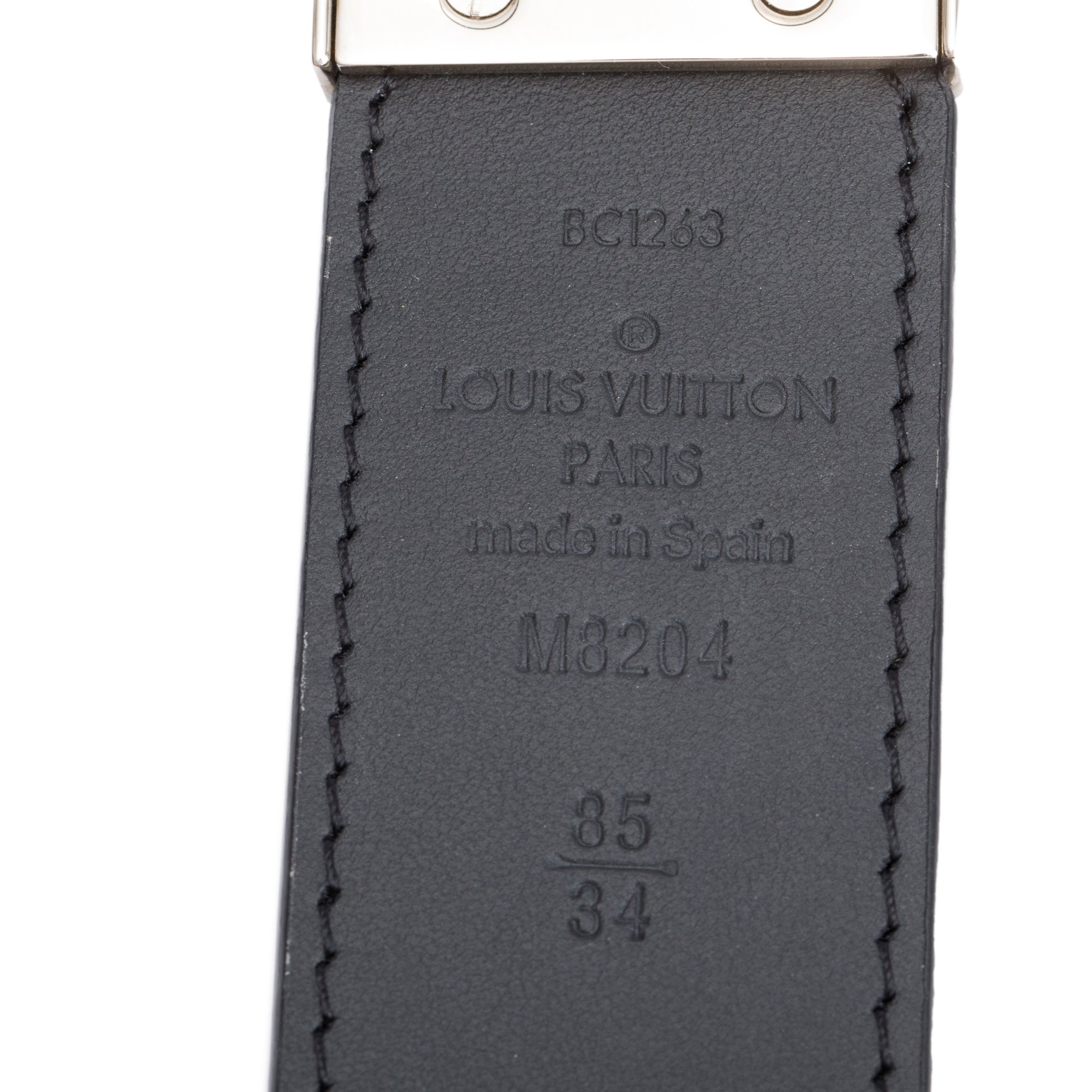 Louis Vuitton 2023 Black Damier Infini Leather Pont Neuf 35 MM Belt, Size 85 34