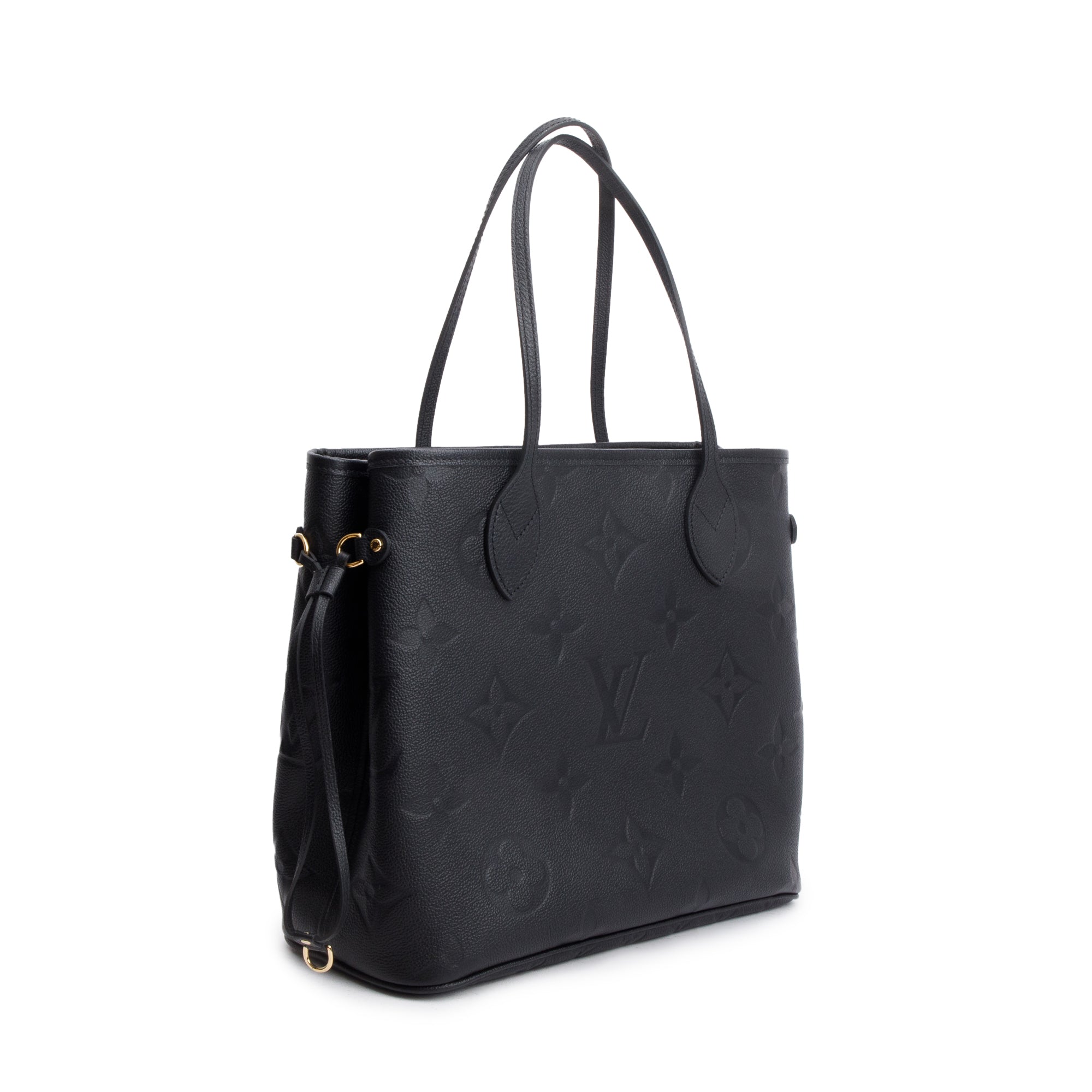 Louis Vuitton 2023 Black Monogram Empreinte Leather Neverfull MM w/ Pouch