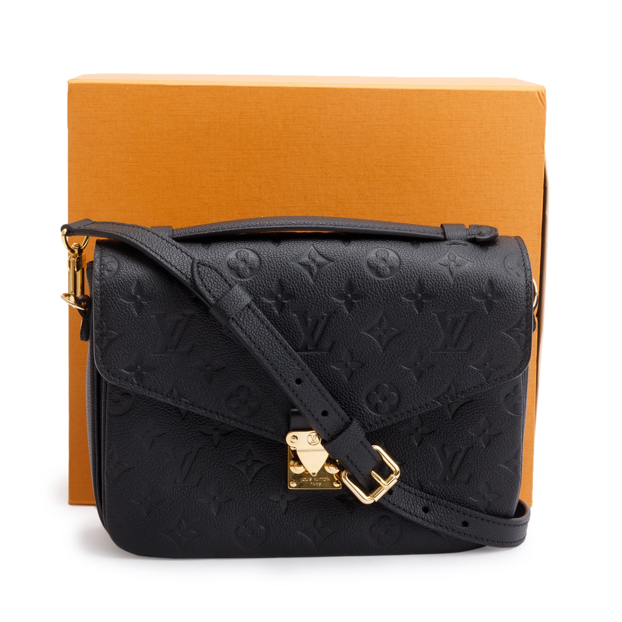 Louis Vuitton 2023 Black Monogram Empreinte Leather Pochette Metis w/ Box & Receipt