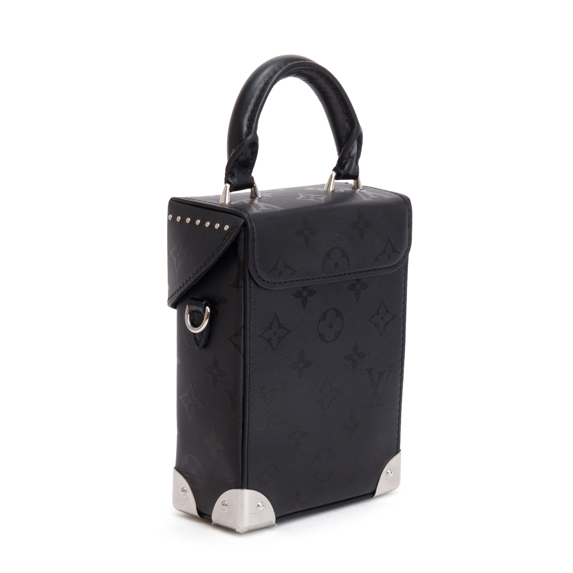 Louis Vuitton 2023 Black Monogram Print Calfskin Leather Camera Box w/ Strap & Box