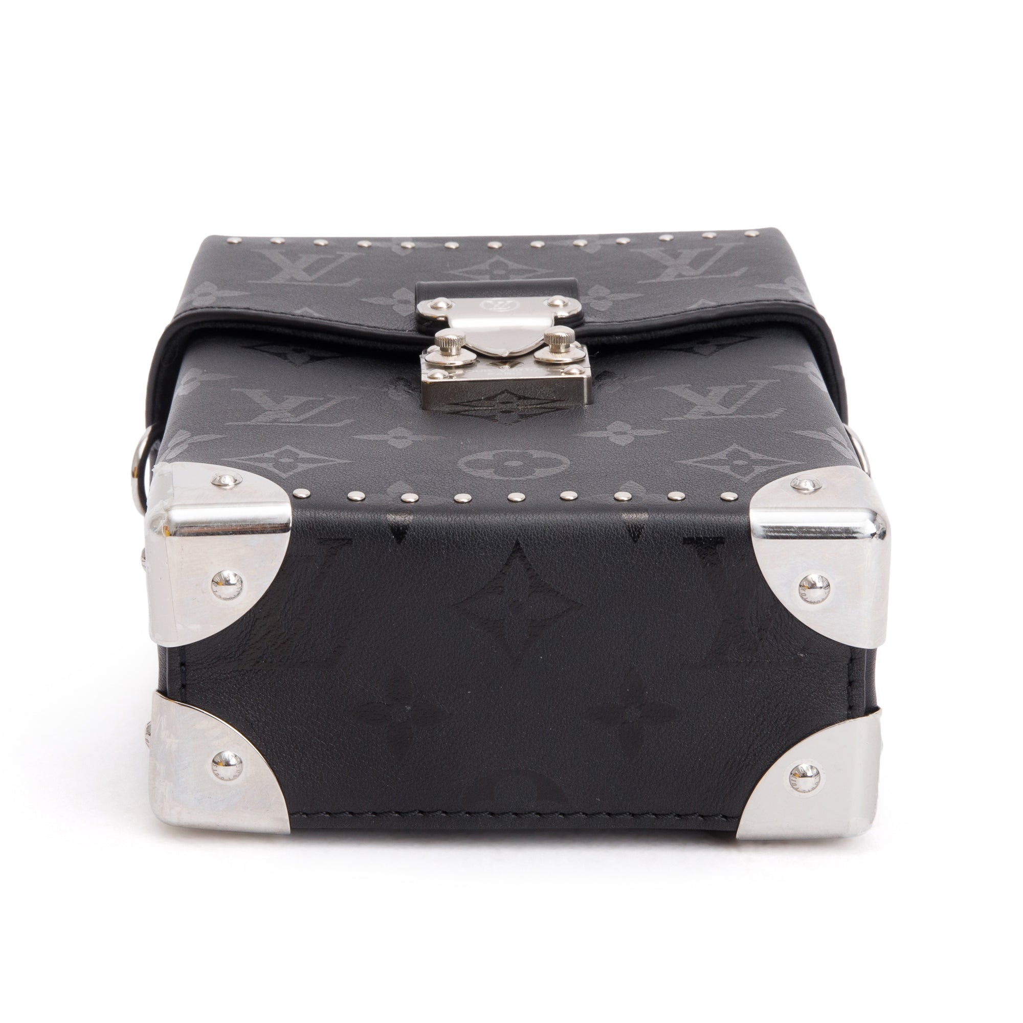 Louis Vuitton 2023 Black Monogram Print Calfskin Leather Camera Box w/ Strap & Box