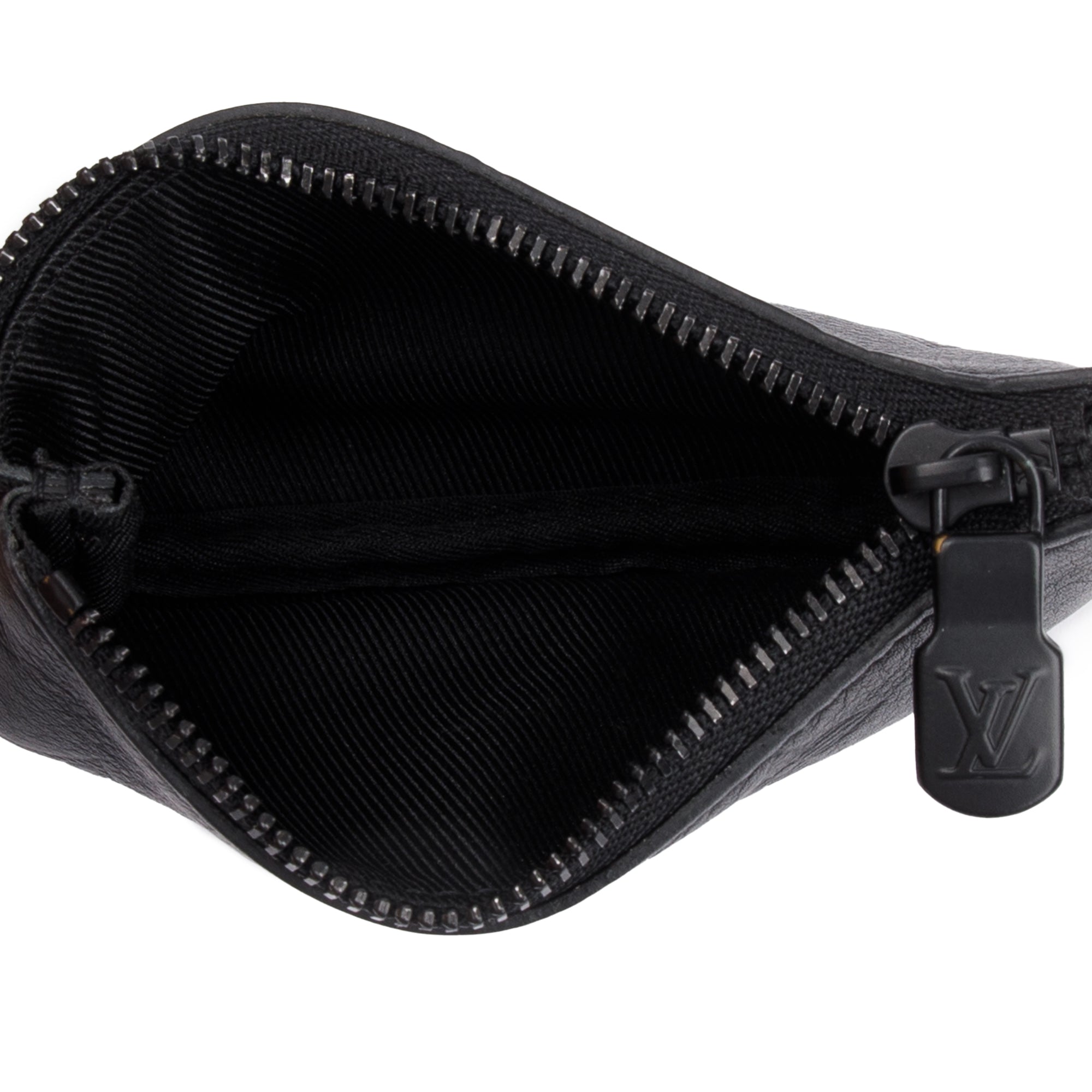 Louis Vuitton 2023 Black Monogram Shadow Embossed Calfskin Leather Trio Messenger Bag w/ Box