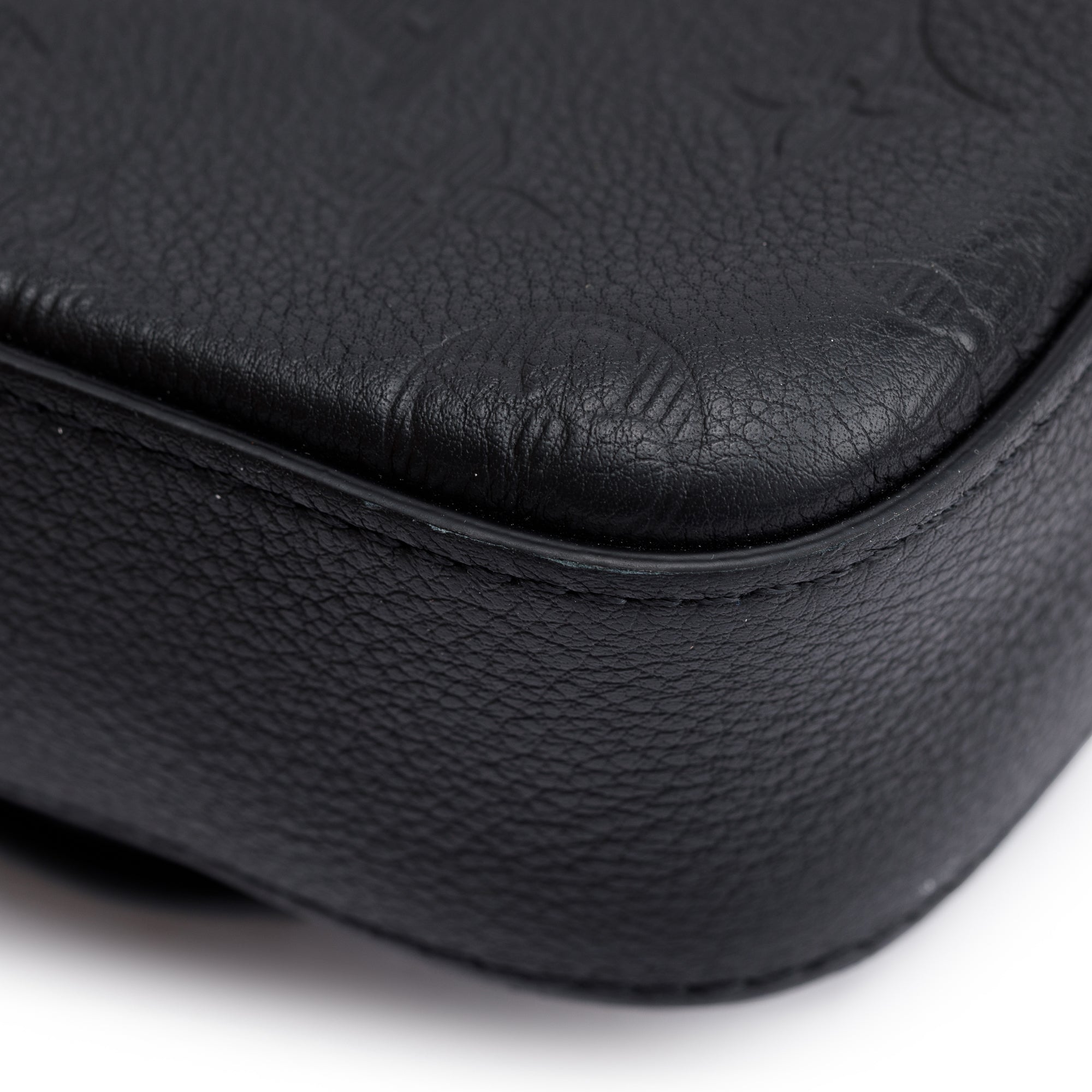 Louis Vuitton 2023 Black Monogram Shadow Embossed Calfskin Leather Trio Messenger Bag w/ Box & Receipt