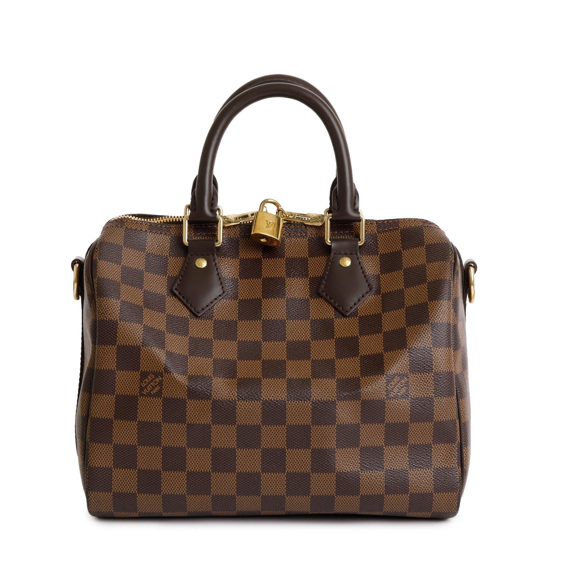 Louis Vuitton 2023 Damier Ebene Speedy Bandouliere 25 w/ Strap, Box & Receipt