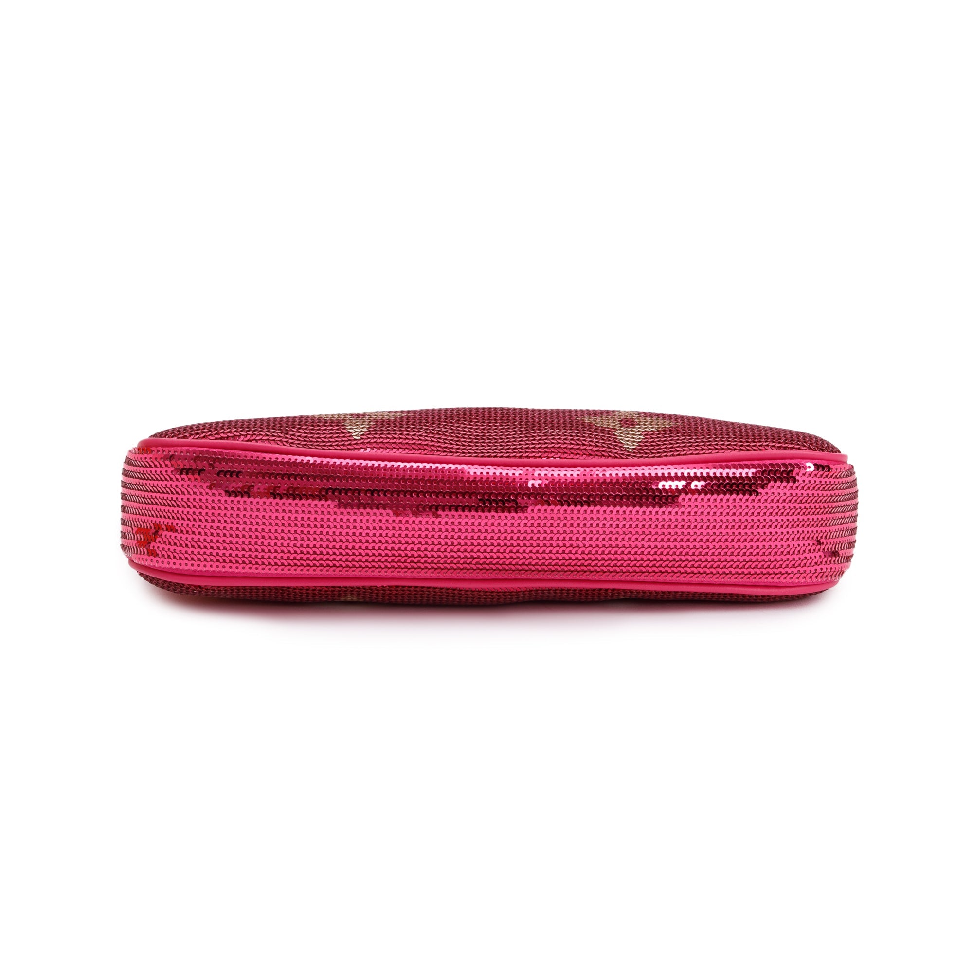 Louis Vuitton 2023 Fuchsia Silver Monogram Giant Sequins Pochette Accessoires w/ Box