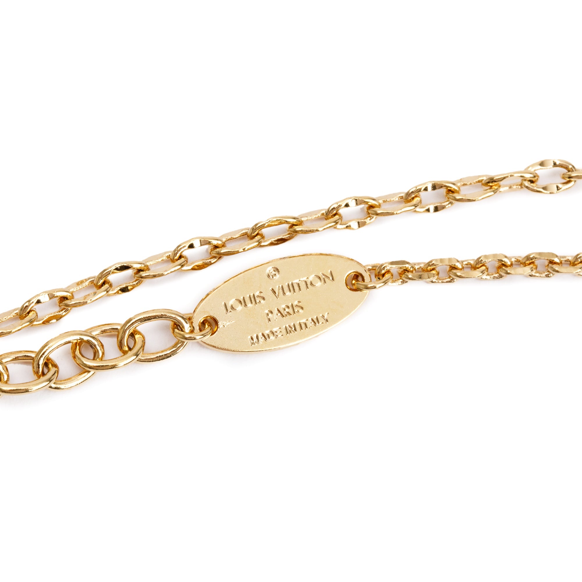 Louis Vuitton 2023 Gold Plated Crystal Blooming Strass Double Strand Necklace w/ Box & Receipt