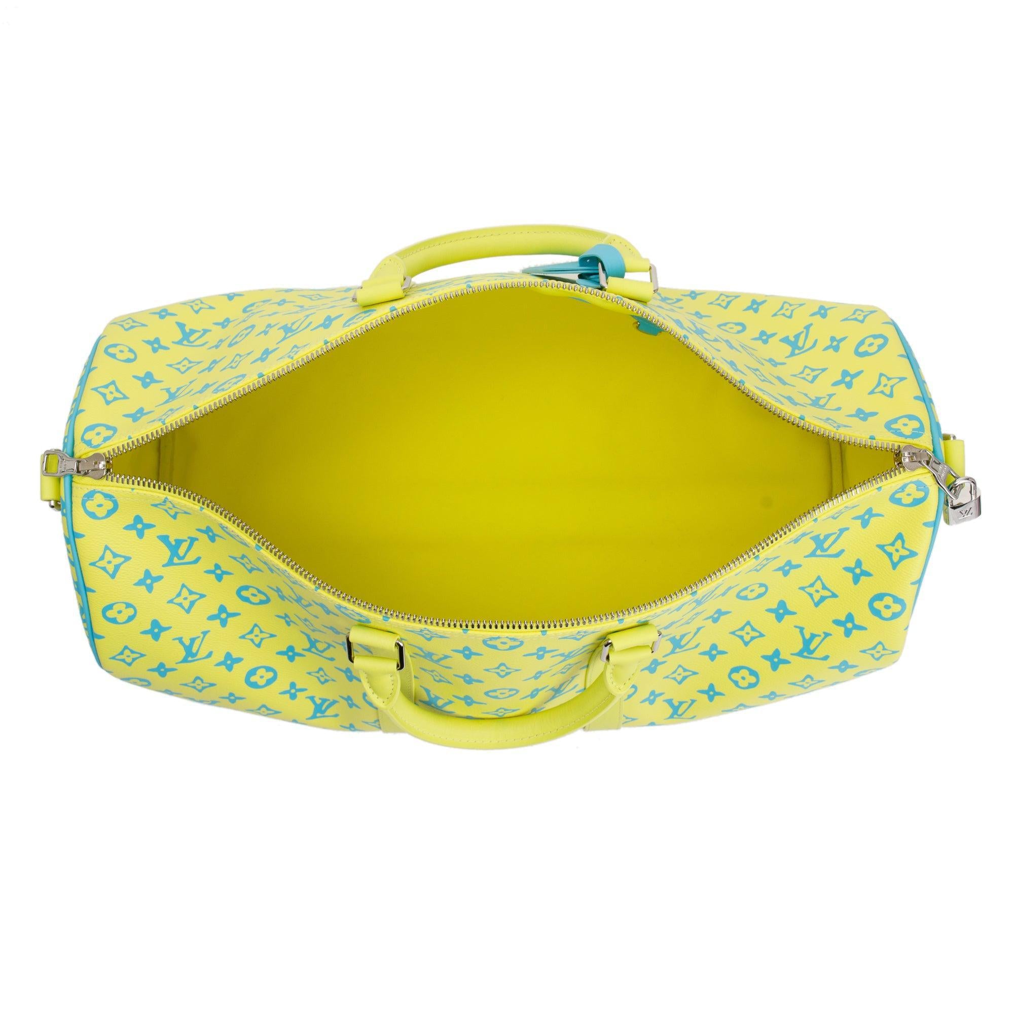 Louis Vuitton 2023 Lime Monogram Playground Keepall Bandouliere 50