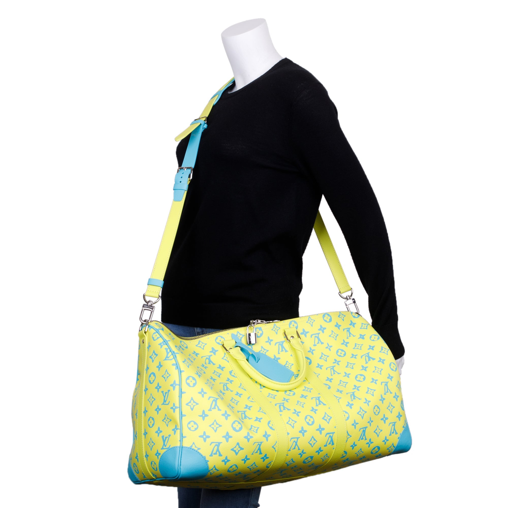 Louis Vuitton 2023 Lime Monogram Playground Keepall Bandouliere 50