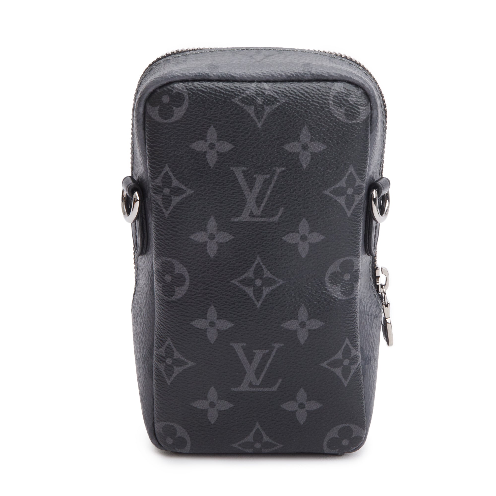 Louis Vuitton 2023 Monogram Eclipse Double Phone Pouch NM w/ Strap, Box & Receipt