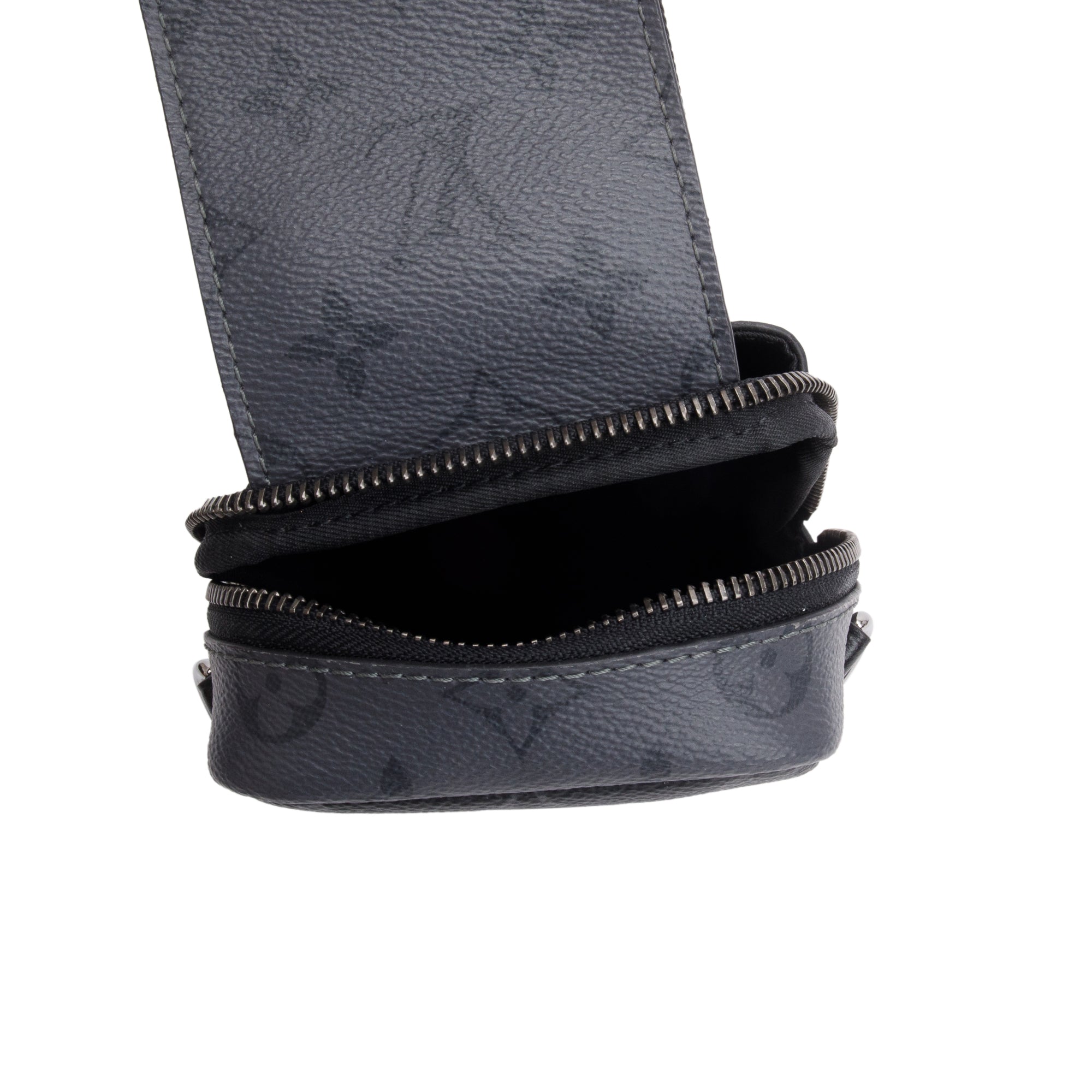 Louis Vuitton 2023 Monogram Eclipse Double Phone Pouch NM w/ Strap, Box & Receipt