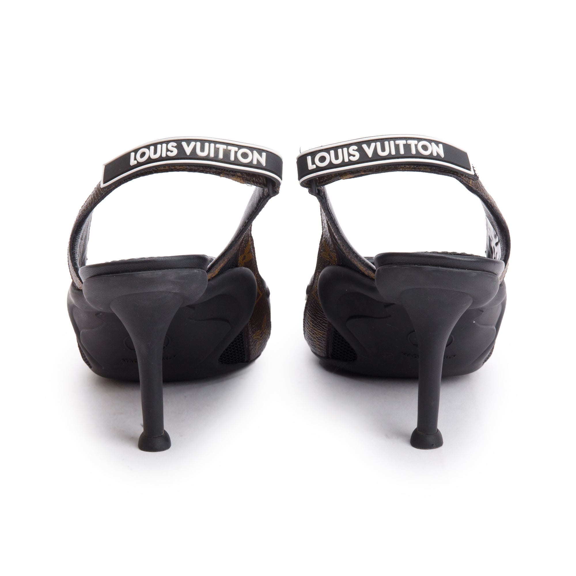 Louis Vuitton 2023 Monogram Trim Black Leather Rubber LV Archlight Pumps, Size 39 w/ Box