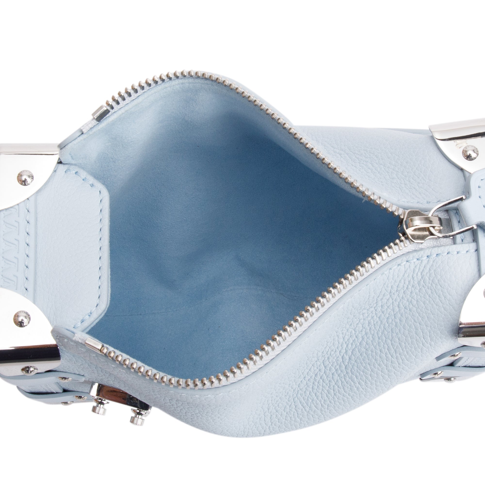 Louis Vuitton 2023 Olympe Blue Calfskin Leather Side Trunk PM w/ Strap & Box