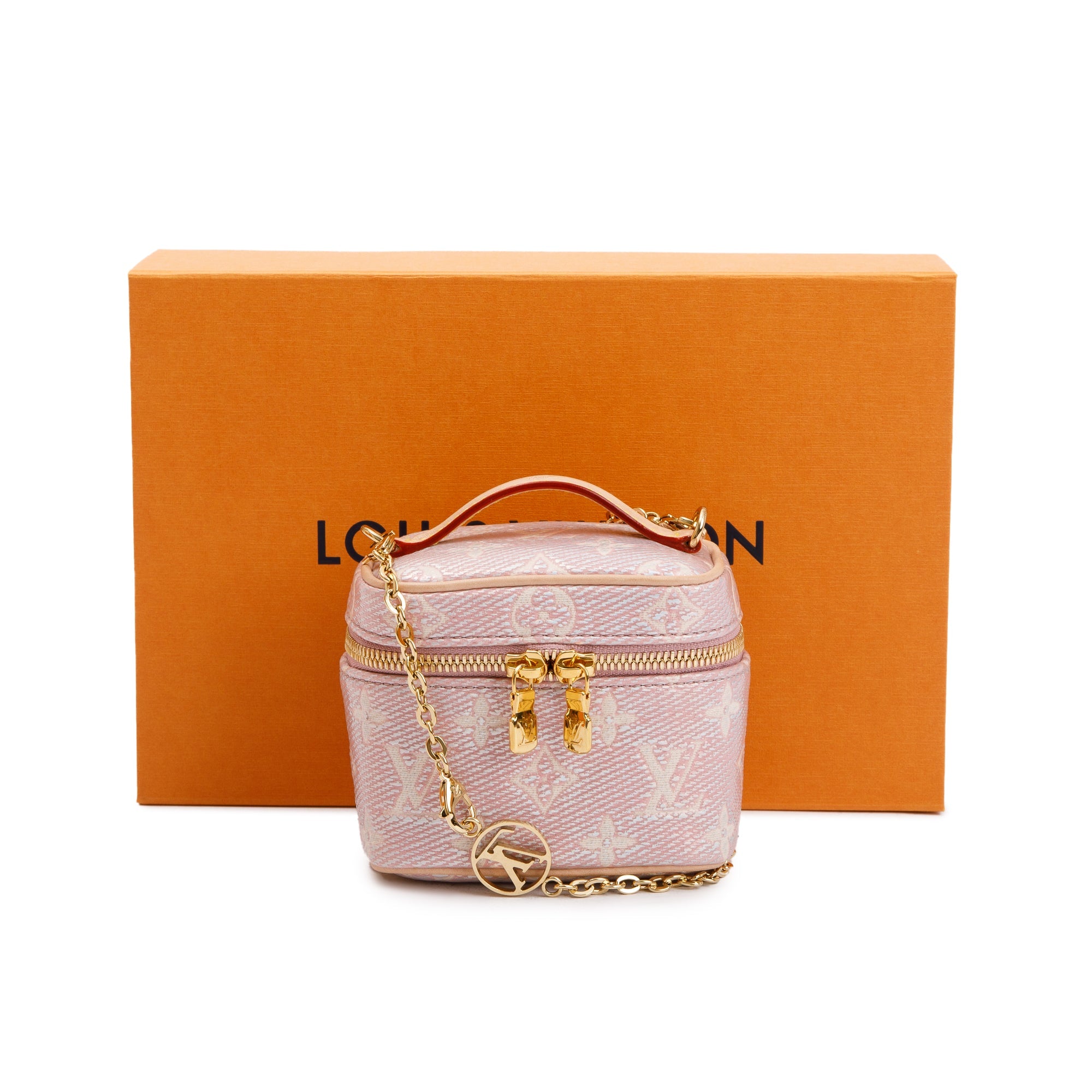 Louis Vuitton 2023 Pink Monoglam Canvas Micro Vanity w/ Box & Receipt