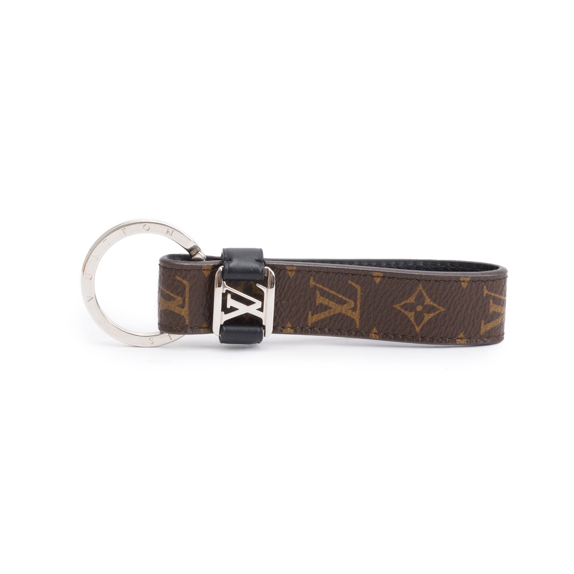 Louis Vuitton 2023 Silver-Tone Metal Monogram Macassar Dragonne Key Holder w/ Box