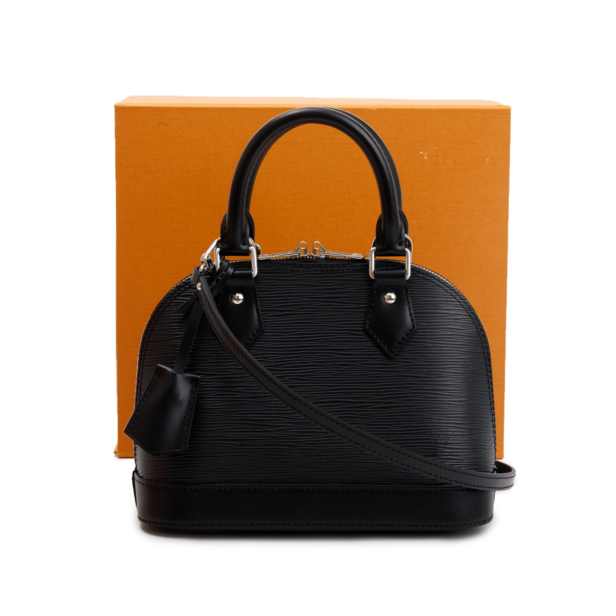 Louis Vuitton 2024 Black Epi Leather Alma BB w/ Strap, Box & Receipt