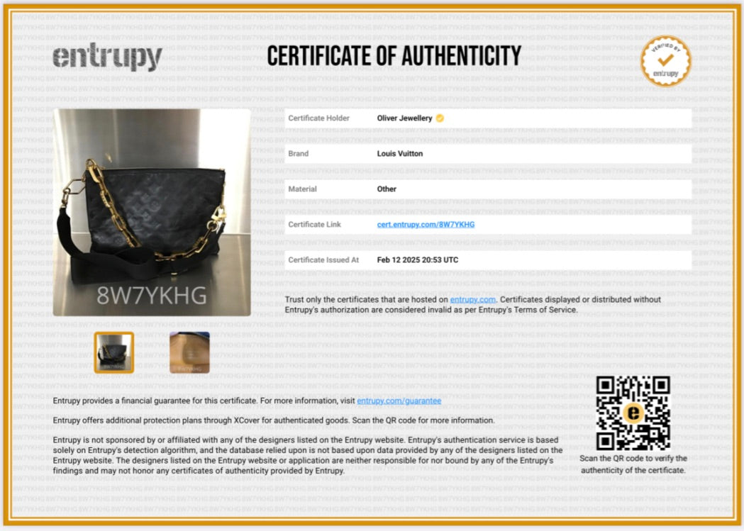 Louis Vuitton 2024 Black Monogram Embossed Lambskin Leather Coussin MM w/ Straps & Receipt