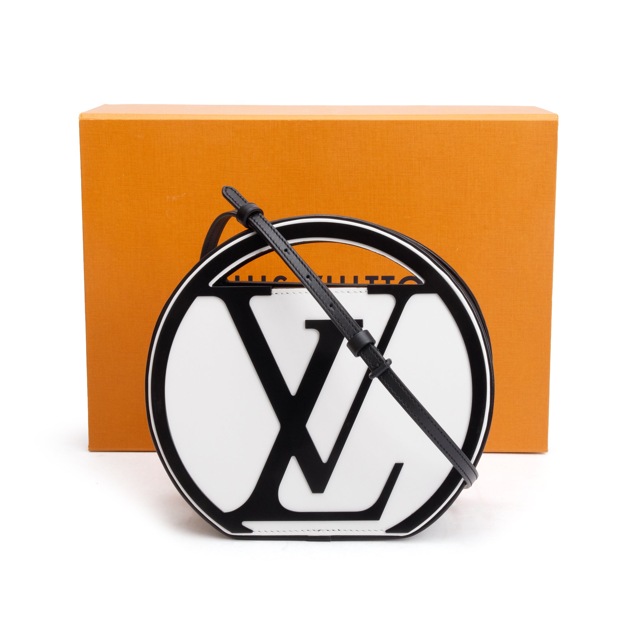 Louis Vuitton 2024 Black & White Cowhide Leather Around Me PM w/ Strap & Box