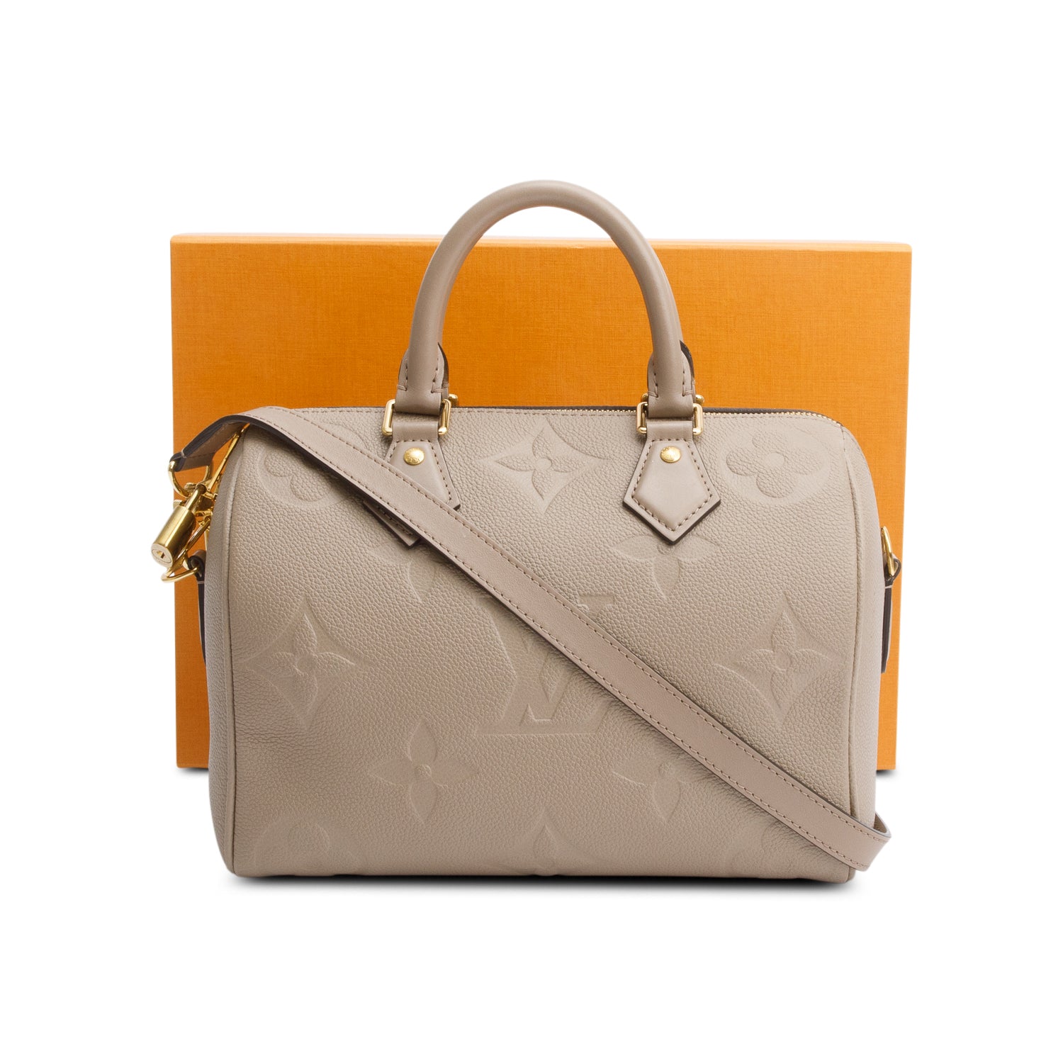 Louis Vuitton 2024 Dune Monogram Empreinte Leather Speedy Bandouliere 30 w/ Strap & Box