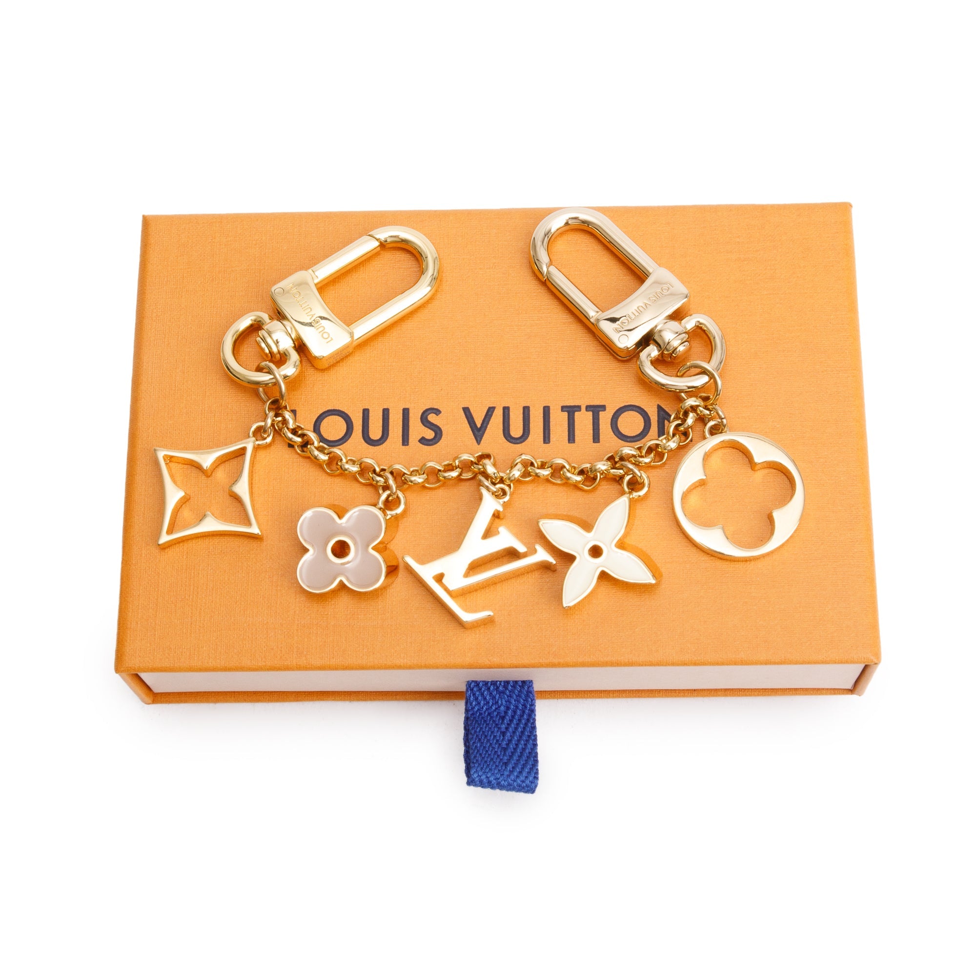 Louis Vuitton 2024 Gold-Tone Metal Fleur De Monogram Bag Charm w/ Box