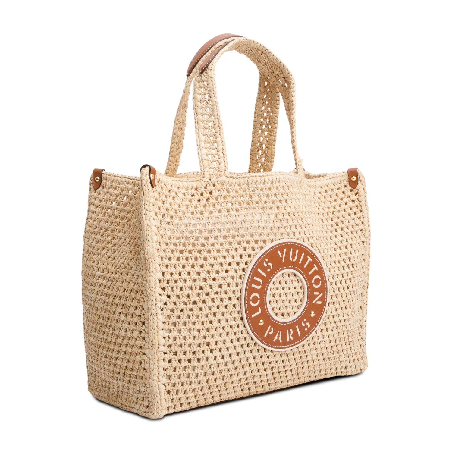 Louis Vuitton 2024 Neutral Raffia Canvas Onthego MM