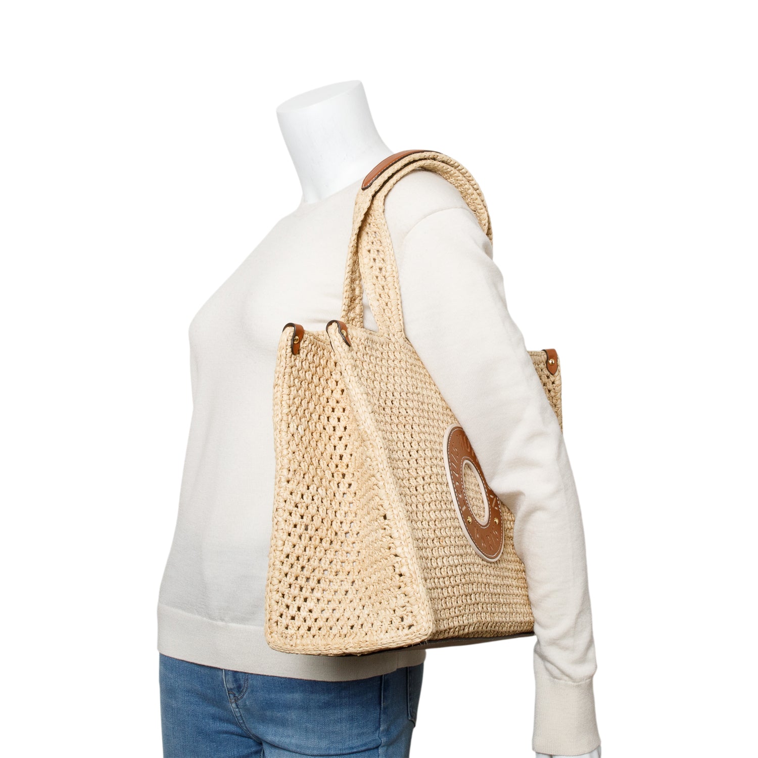 Louis Vuitton 2024 Neutral Raffia Canvas Onthego MM