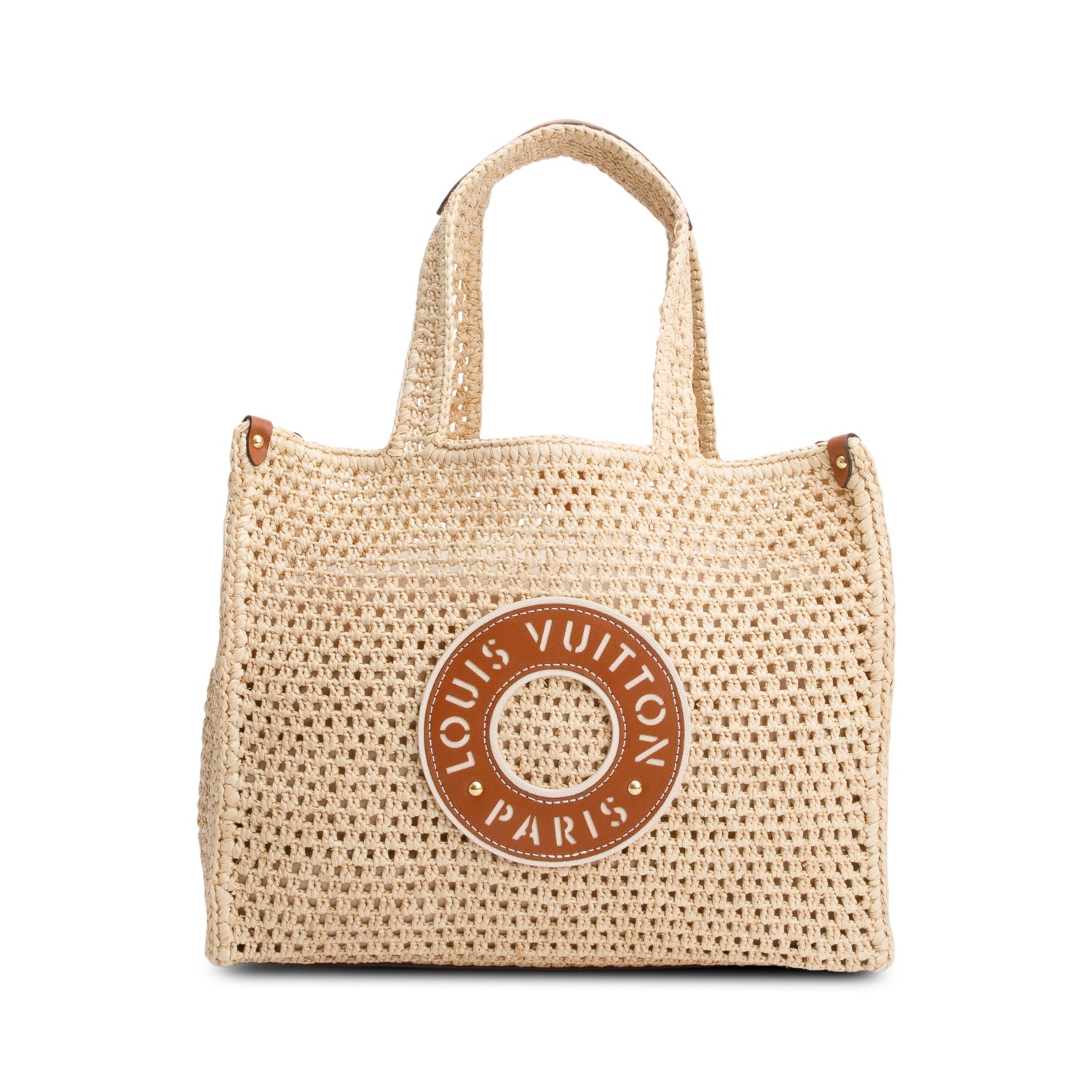 Louis Vuitton 2024 Neutral Raffia Canvas Onthego MM