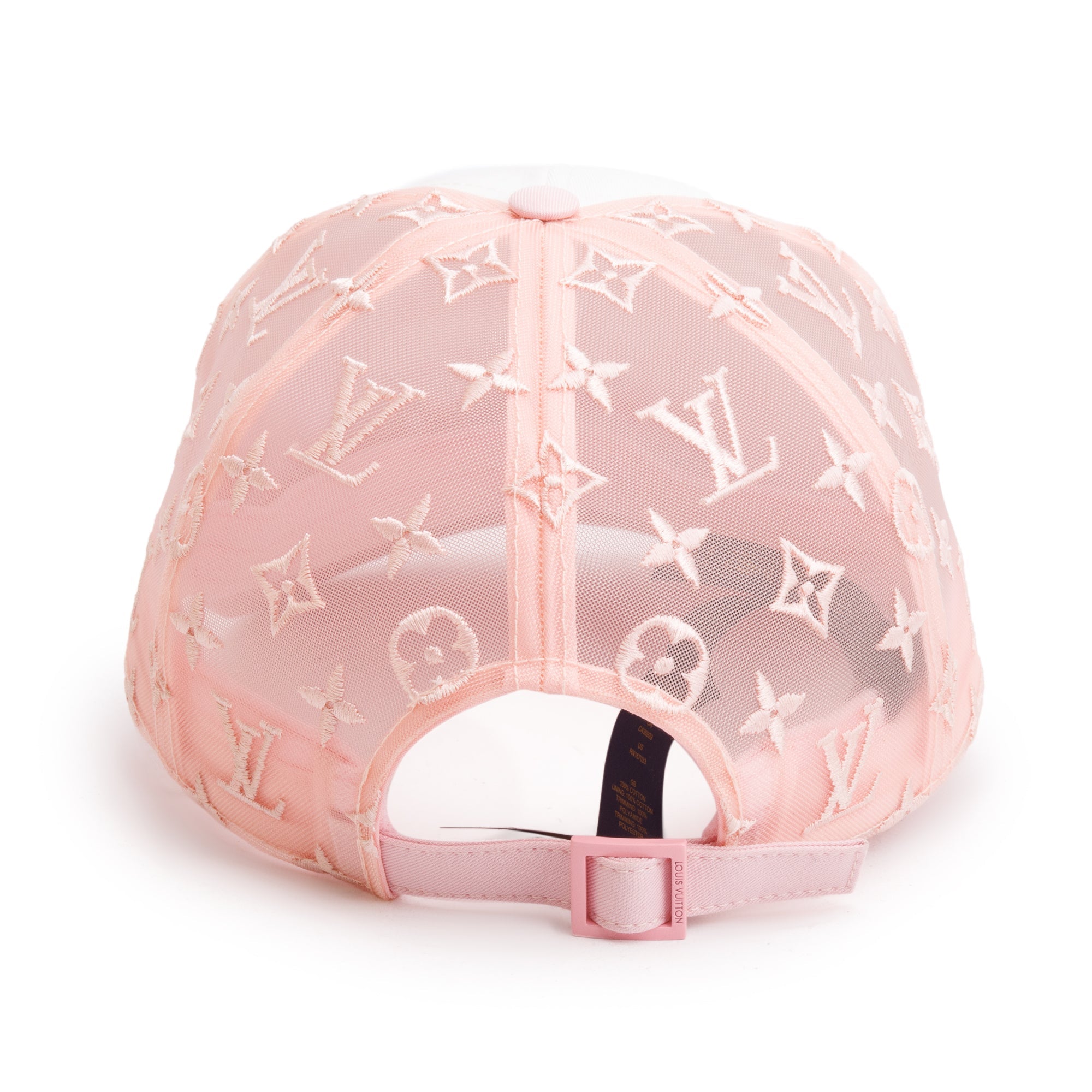 Louis Vuitton 2024 Pink Monogram Mesh Signature Cap w/ Box