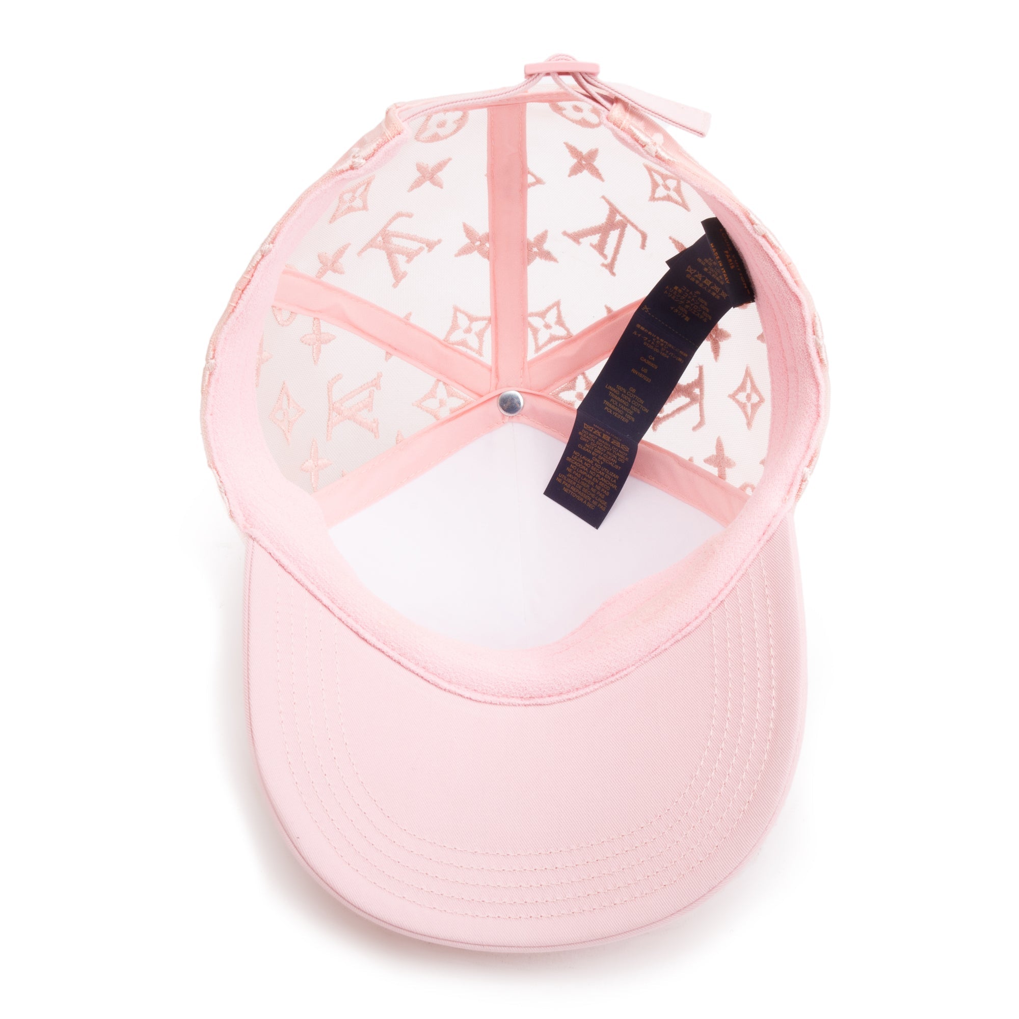 Louis Vuitton 2024 Pink Monogram Mesh Signature Cap w/ Box