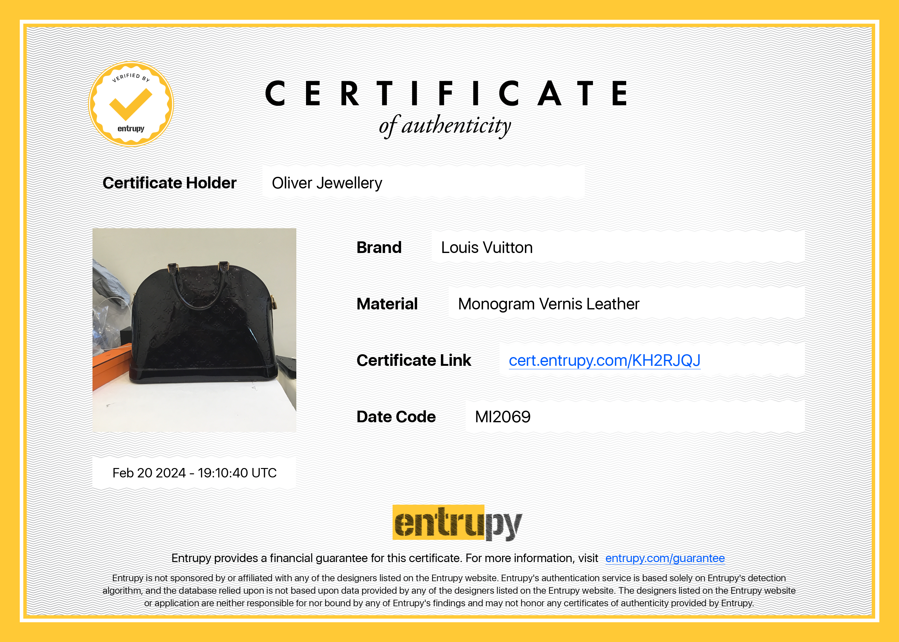 Louis Vuitton Amarante Monogram Vernis Alma GM