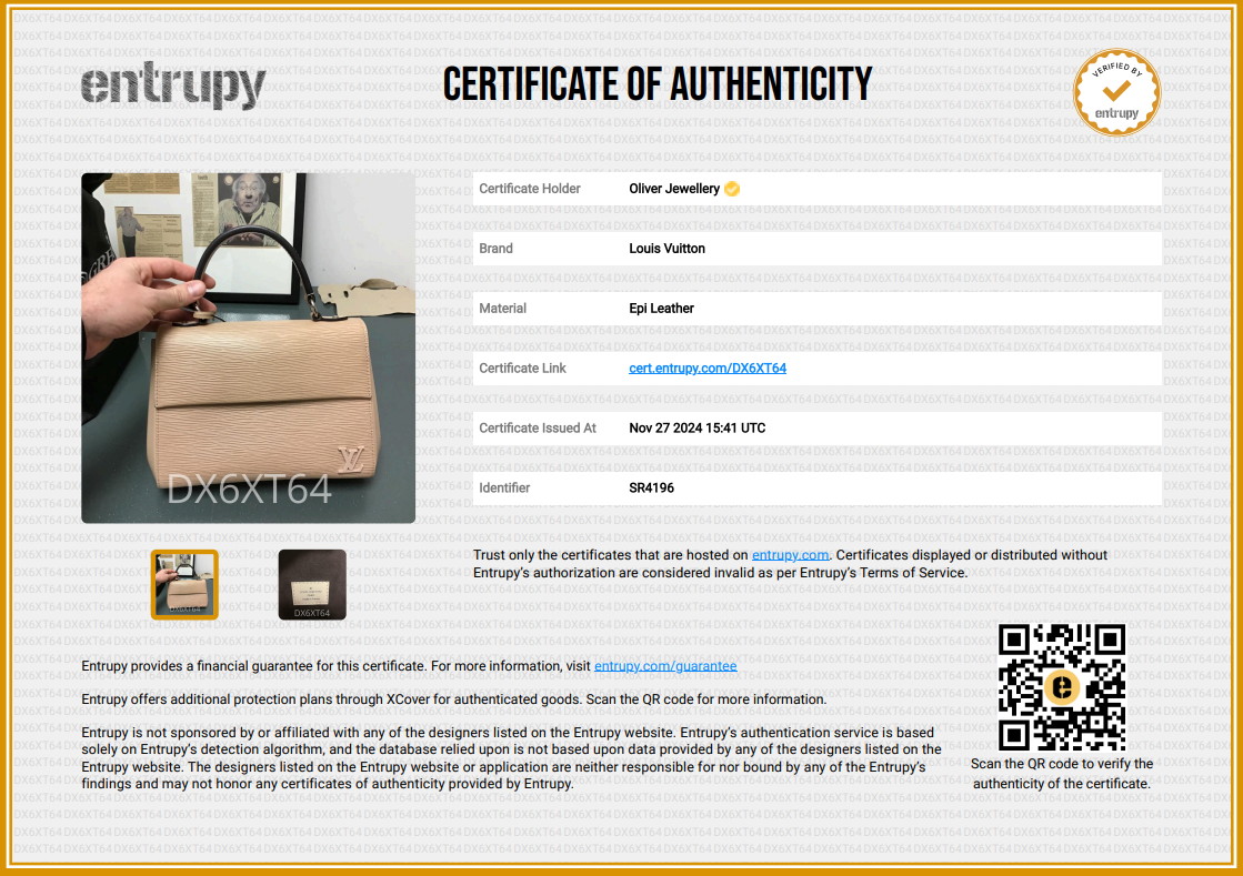 Louis Vuitton Beige Epi Leather Cluny BB w/ Box