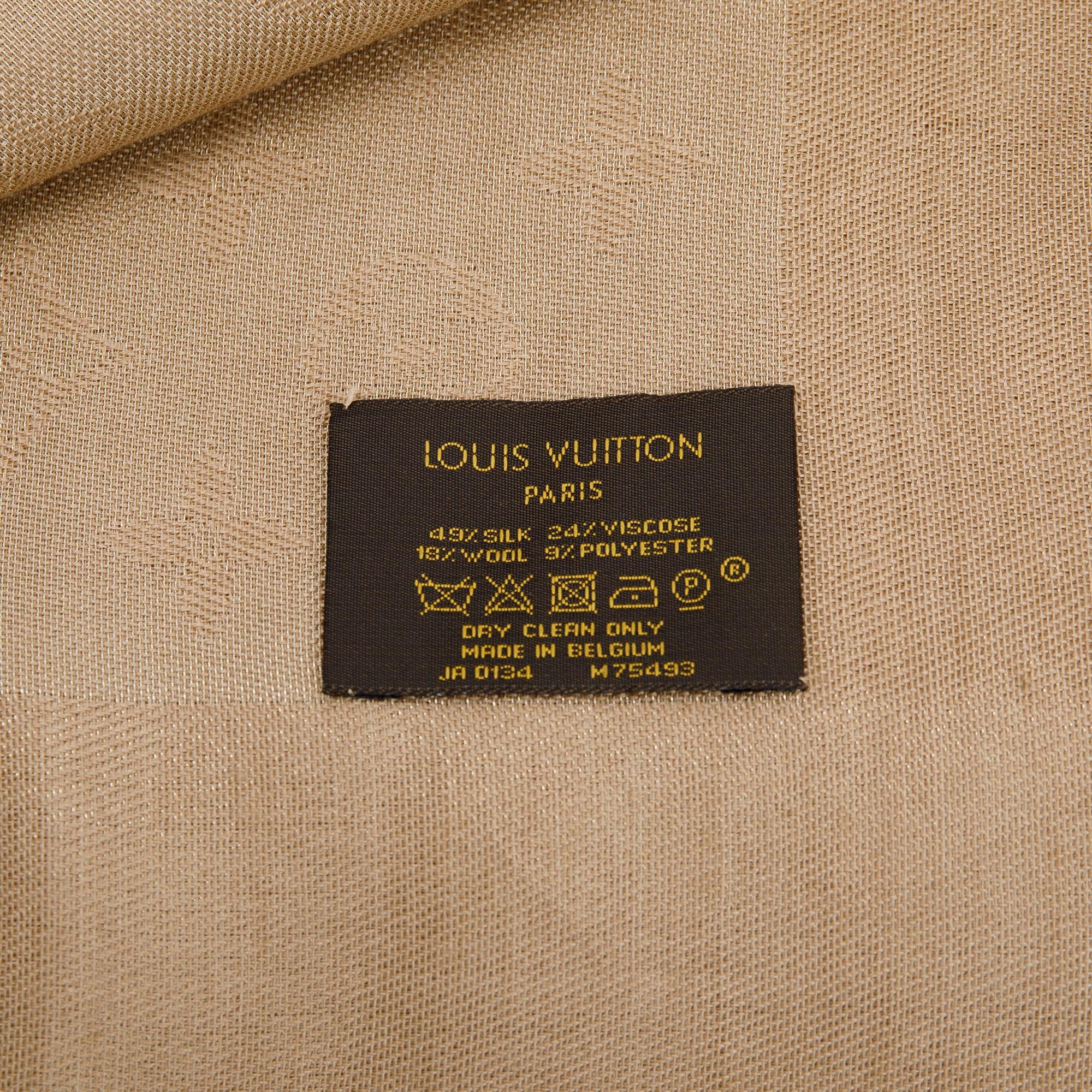 Louis Vuitton Beige Monogram Silk/Wool Shawl Scarf