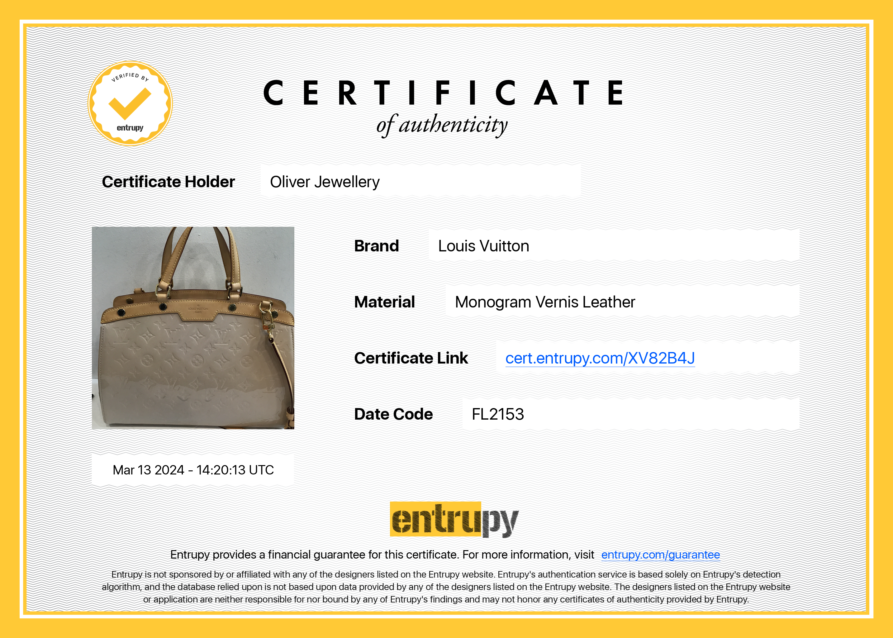 Louis Vuitton Beige Monogram Vernis Brea MM w/ Strap