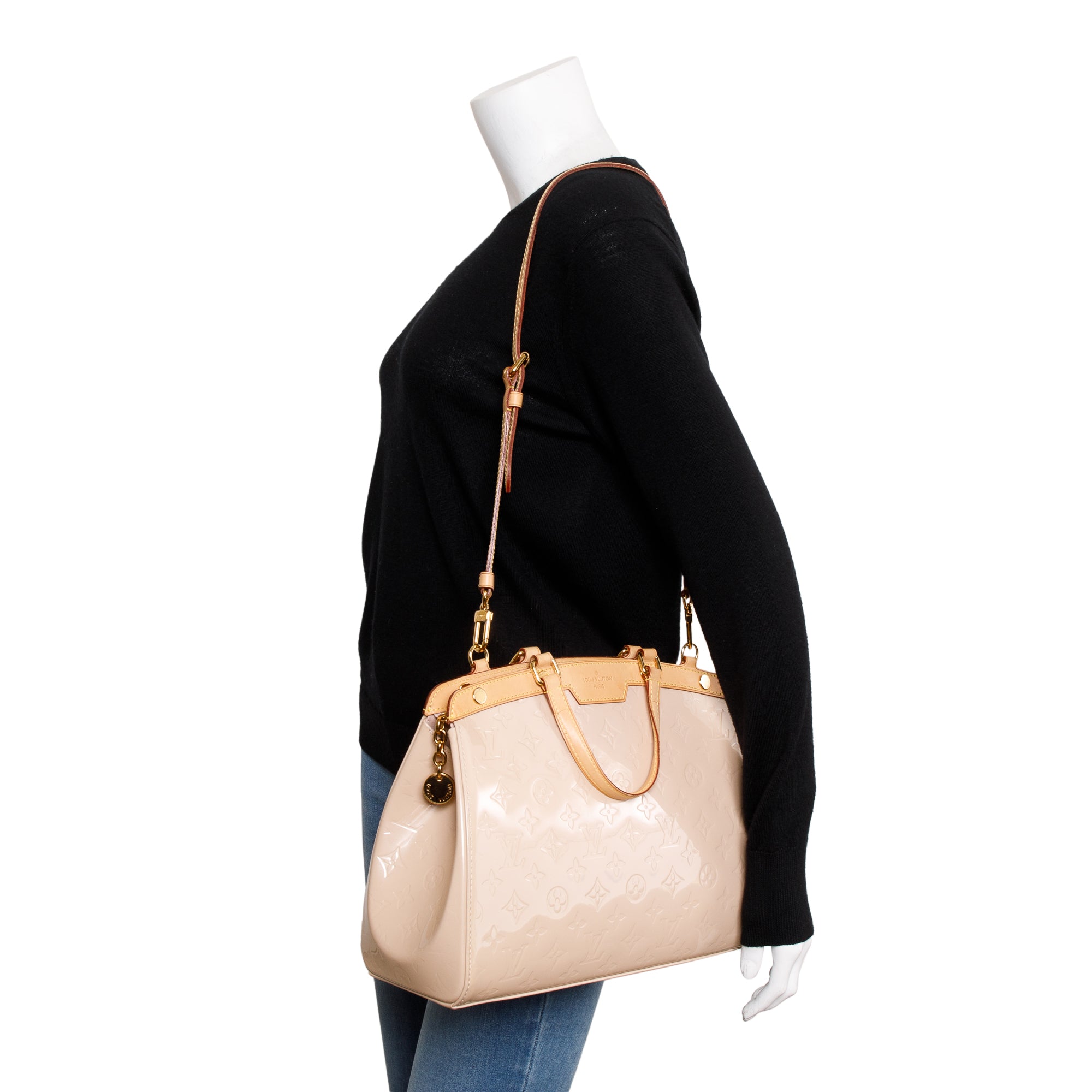 Louis Vuitton Beige Monogram Vernis Brea MM w/ Strap