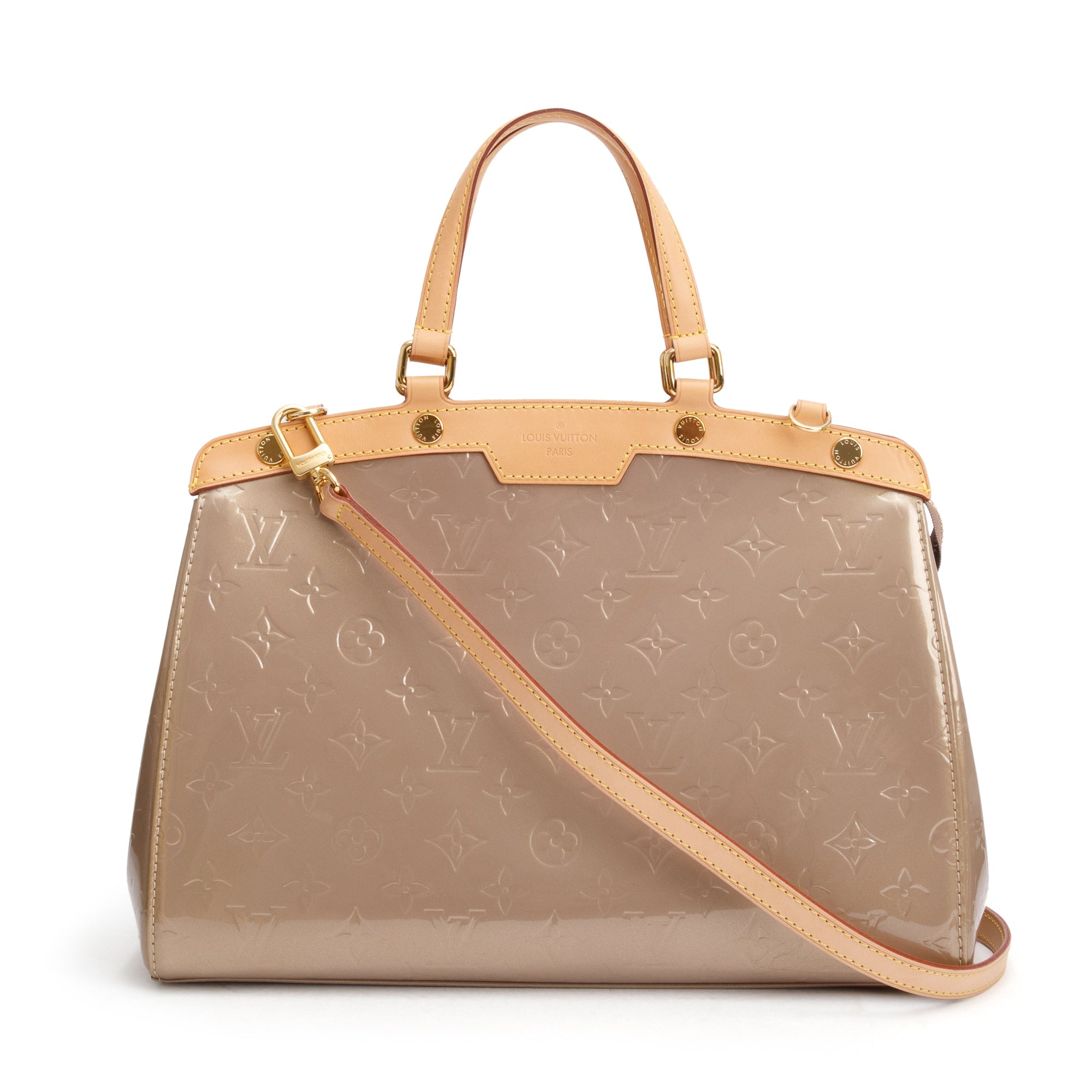 Louis Vuitton Beige Monogram Vernis Brea MM w/ Strap