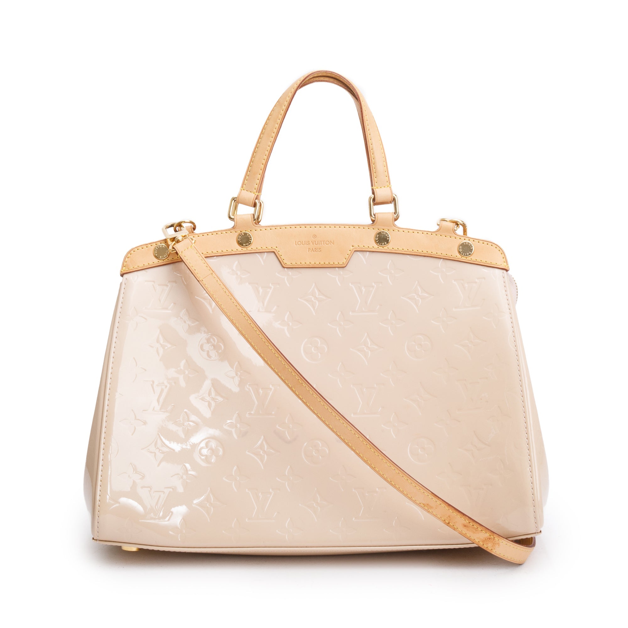 Louis Vuitton Beige Monogram Vernis Brea MM w/ Strap