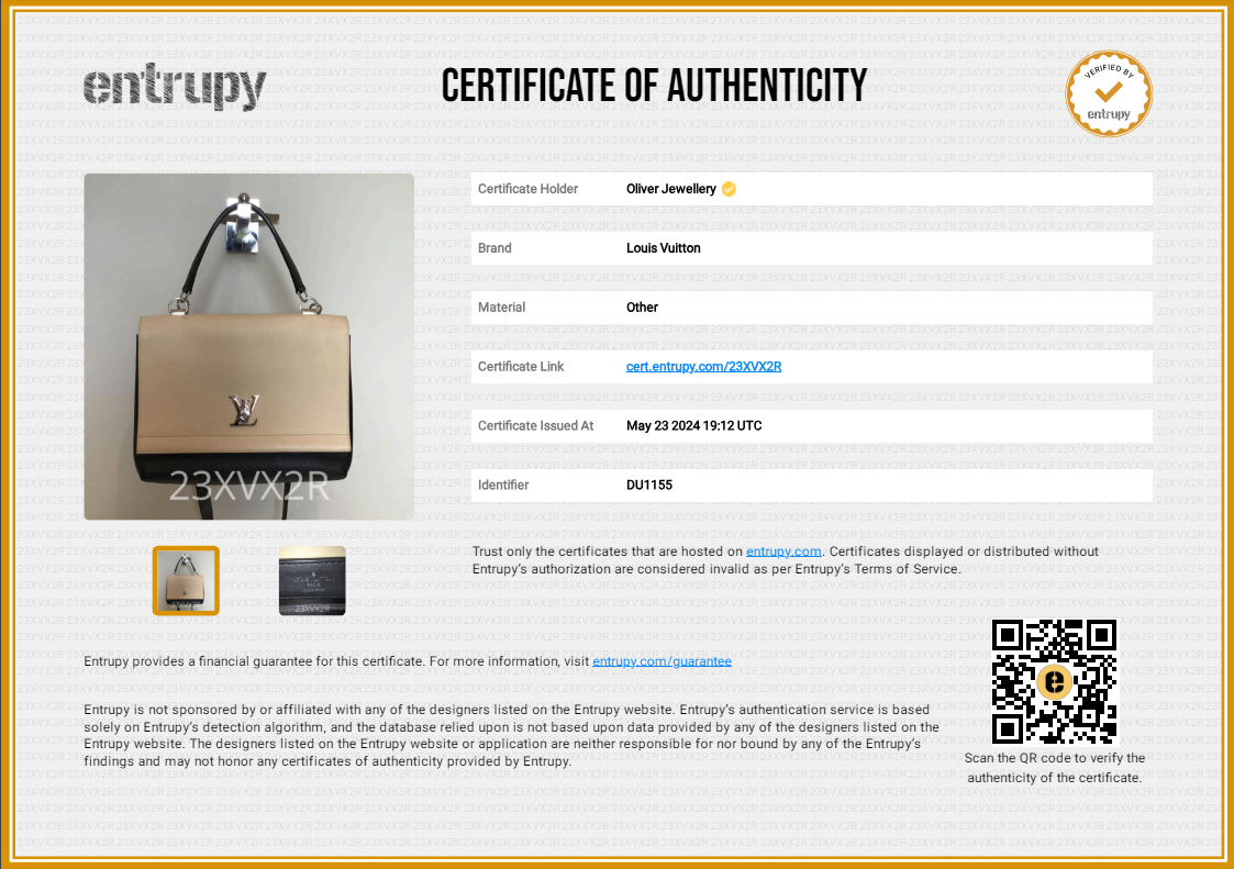 Louis Vuitton Beige/Black Taurillon Leather LockMe II Top Handle Bag