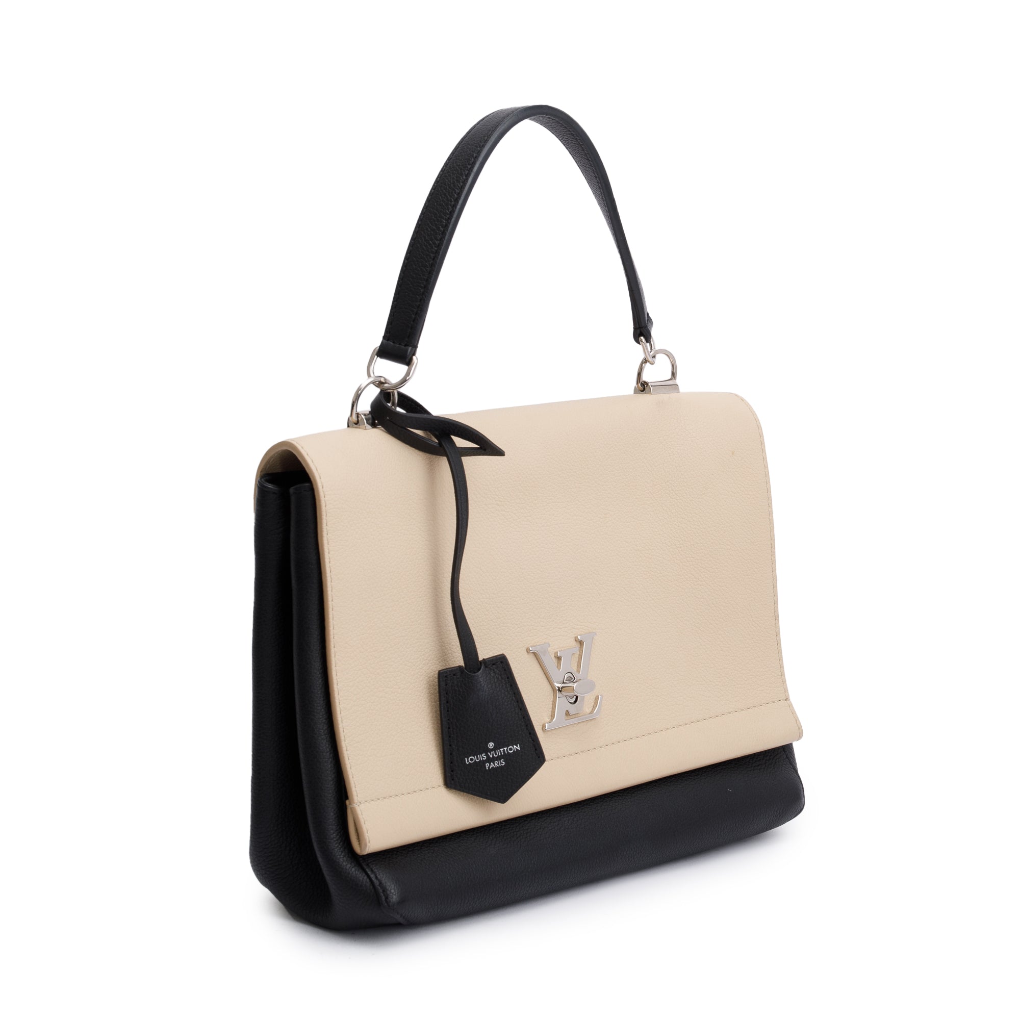 Louis Vuitton Beige/Black Taurillon Leather LockMe II Top Handle Bag