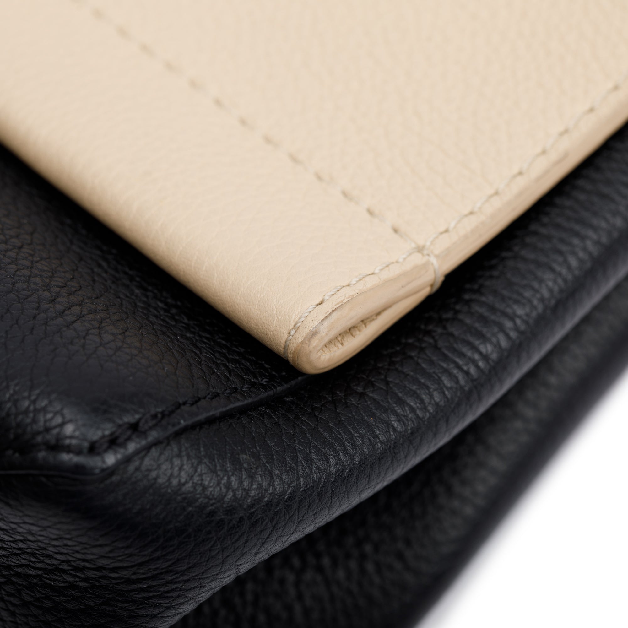 Louis Vuitton Beige/Black Taurillon Leather LockMe II Top Handle Bag