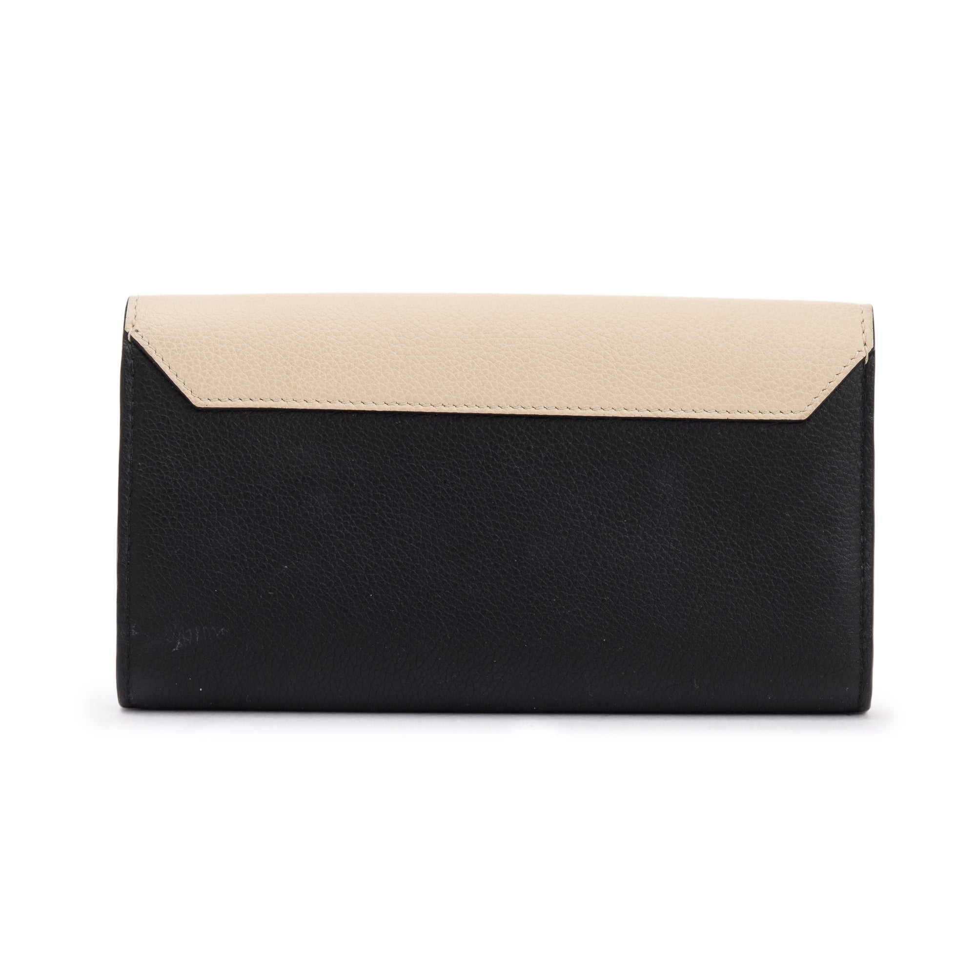 Louis Vuitton Black & Beige Calfskin Leather Lockme Wallet