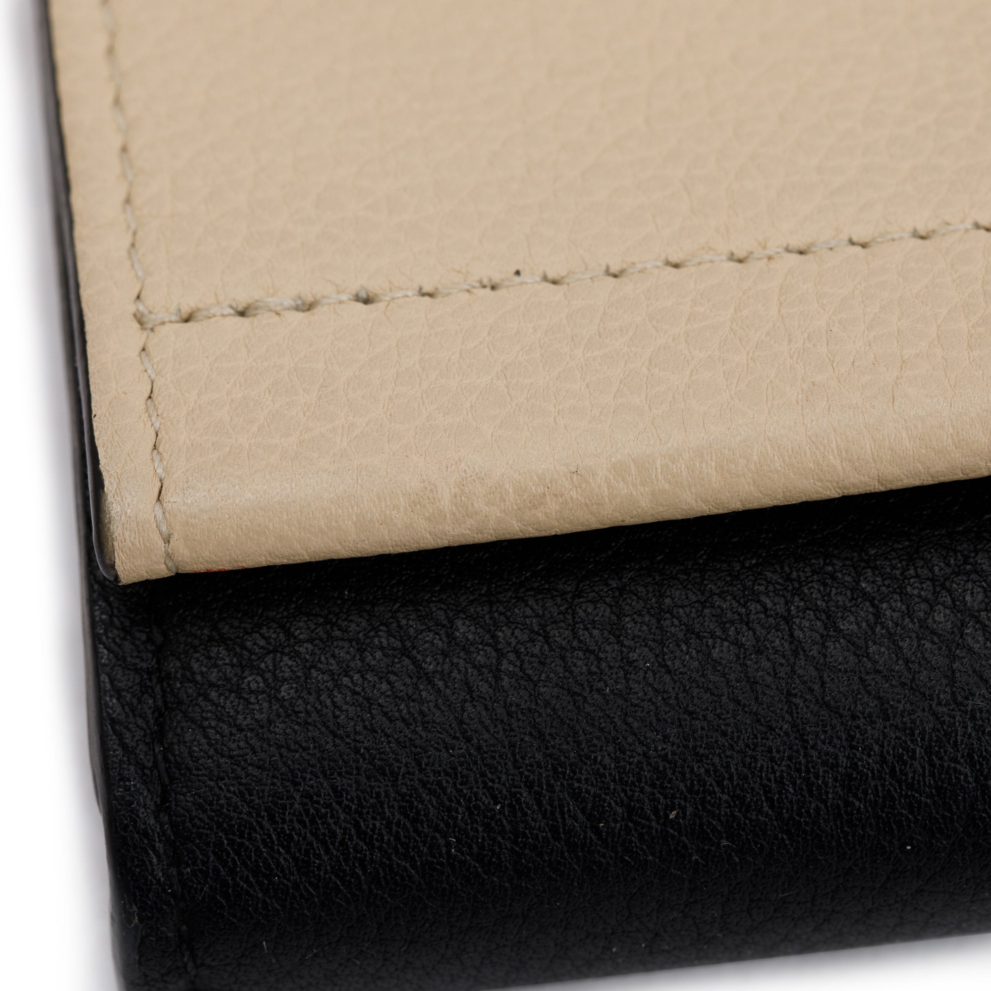 Louis Vuitton Black & Beige Calfskin Leather Lockme Wallet