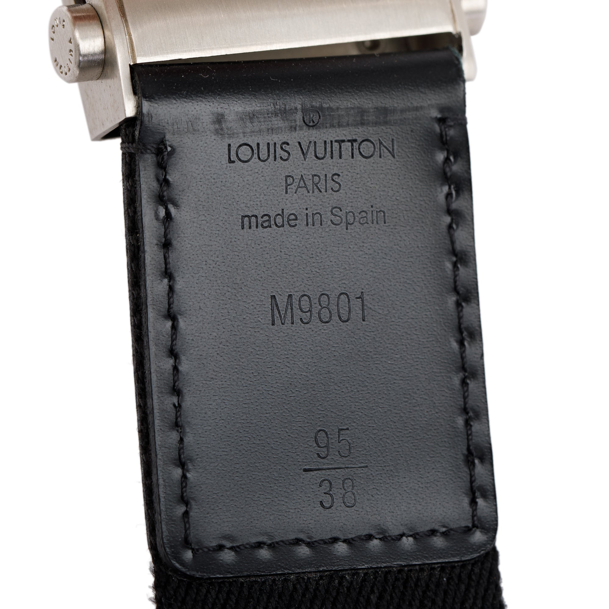 Louis Vuitton Black Bengale Inventeur Belt 95 38 w/ Box